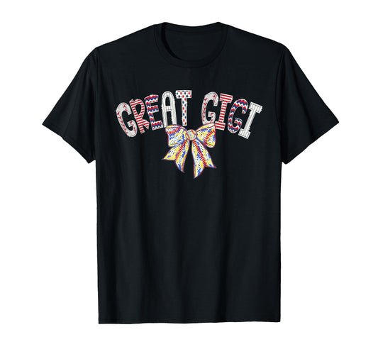 Baseball Great Gigi Coquette Bow Game Day T-Shirt - Graphic Print Unisex - T-Shirt, Sweatshirt, Hoodie