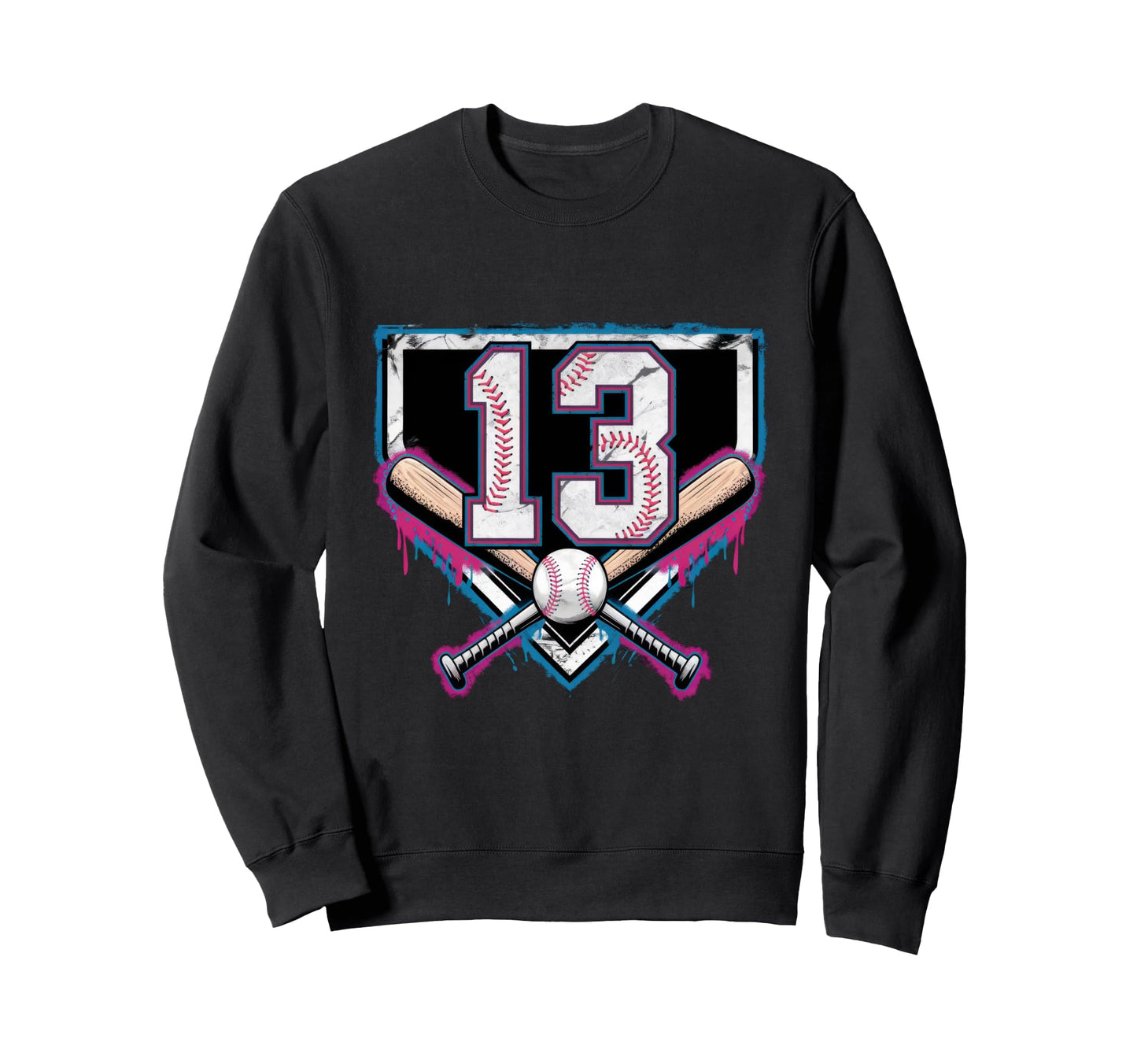13Th Birthday Baseball Home Sweatshirt - Casual Everyday Wear Men Women - T-Shirt, Sweatshirt, Hoodie