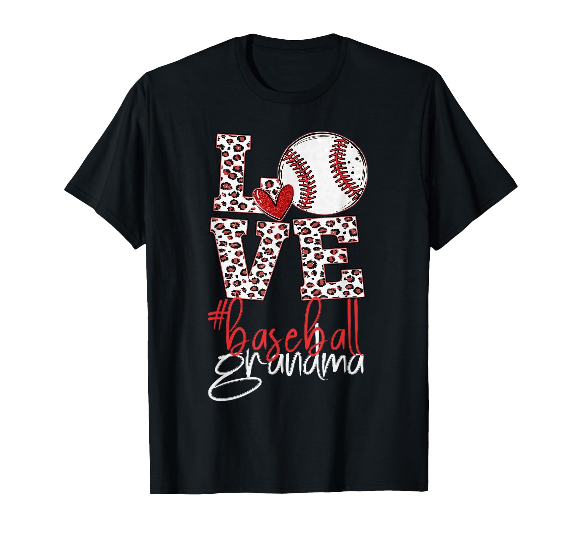 Baseball Grandma Baseball Leopard T-Shirt - Casual Everyday Wear Unisex - T-Shirt, Sweatshirt, Hoodie
