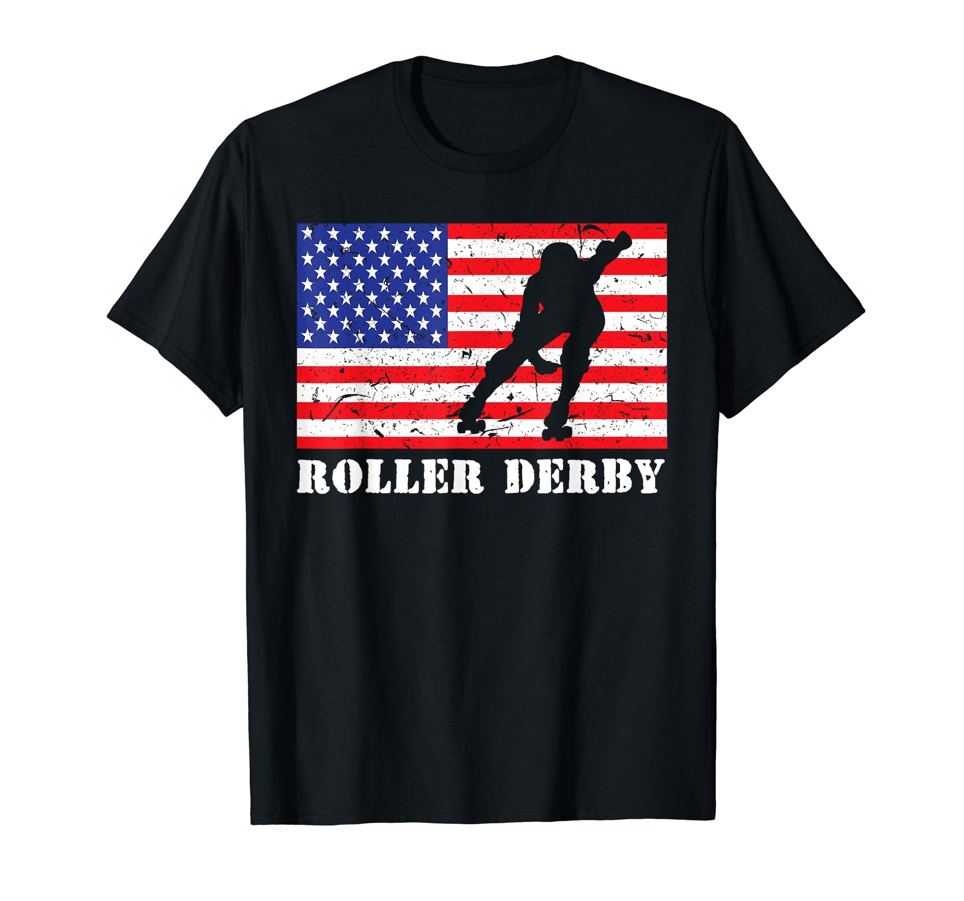 Distressed Roller Derby Usa American T-Shirt - Unique Graphic for Adults - T-Shirt, Sweatshirt, Hoodie