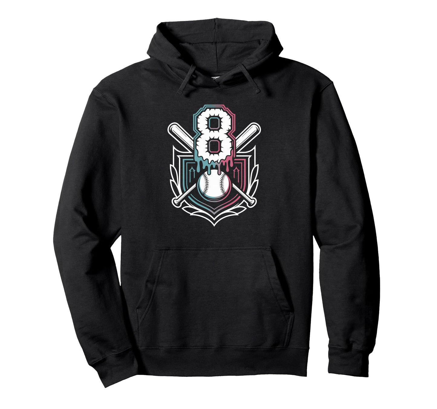 Eighth Birthday Baseball Fun Number 8 Hoodie - Fun Novelty Design Unisex - T-Shirt, Sweatshirt, Hoodie