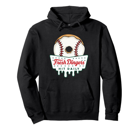 Baseball Fresh Dingers Hit Daily Hoodie - Fun Novelty Design for Adults - T-Shirt, Sweatshirt, Hoodie