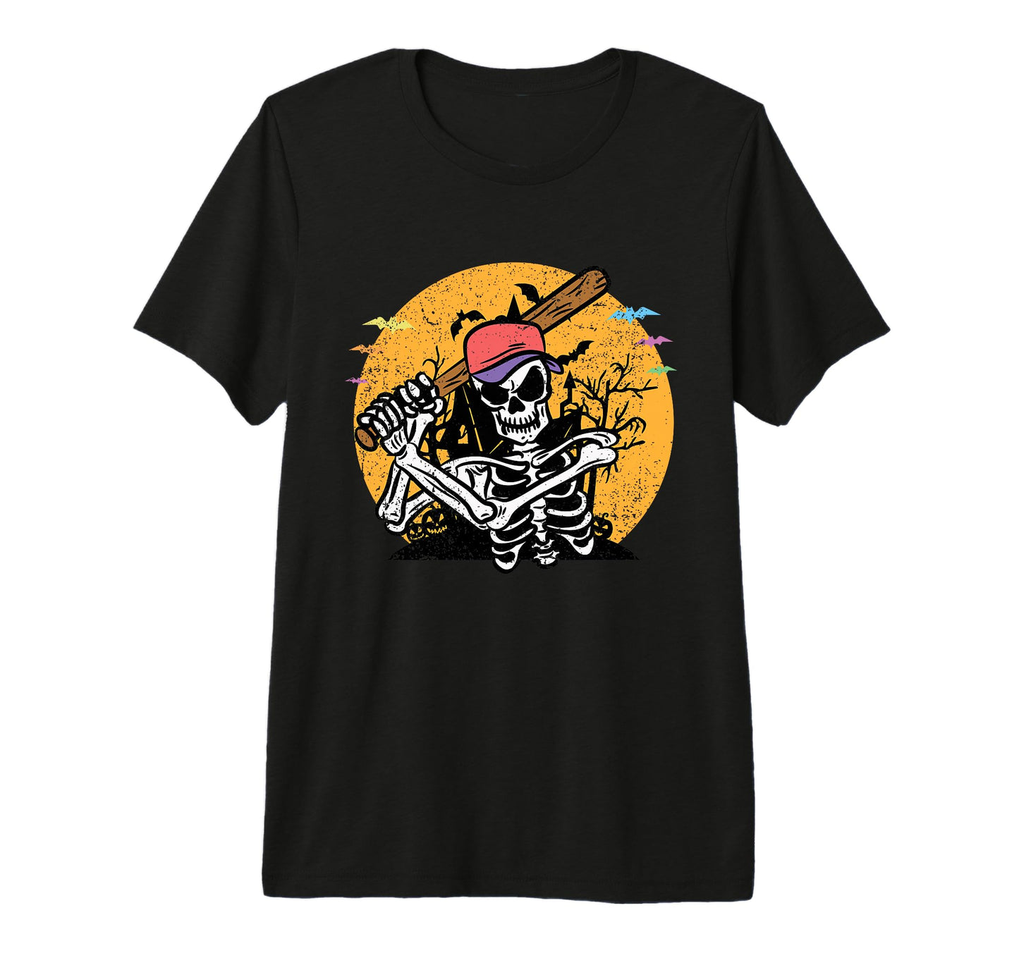 Skull Baseball Halloween Funny T-Shirt - Streetwear Style for Adults - T-Shirt, Sweatshirt, Hoodie