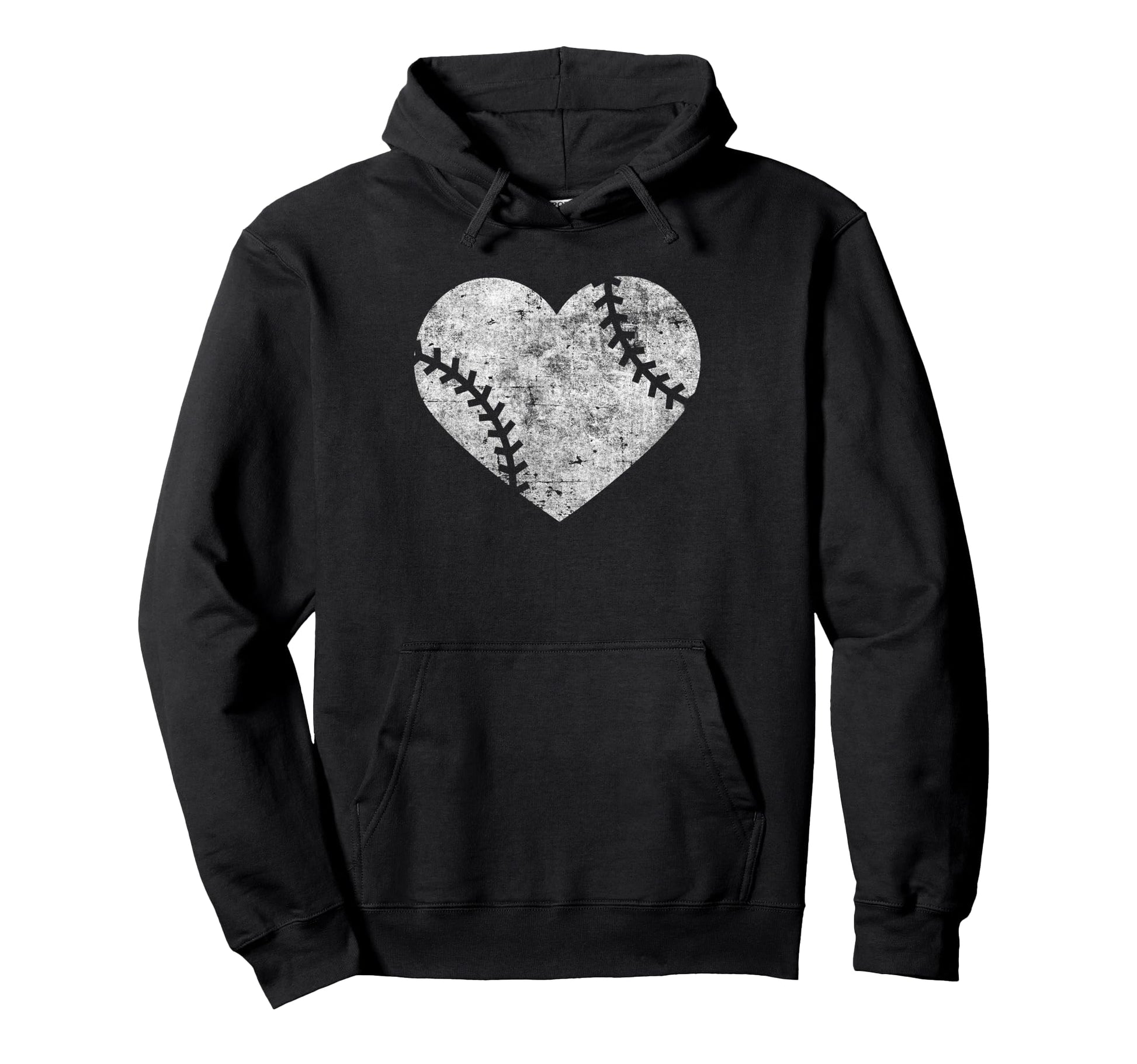 I Love Baseball Distressed Heart Hoodie - Trendy Graphic Unisex - T-Shirt, Sweatshirt, Hoodie