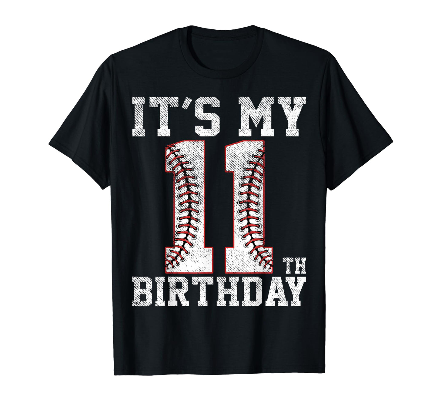 11Th Birthday Baseball Party 11 Years T-Shirt - Minimalist Print Men Women - T-Shirt, Sweatshirt, Hoodie