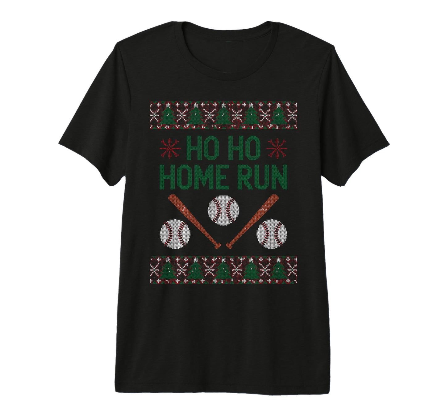 Ho Ho Home Run Funny Baseball Lover Ugly T-Shirt - Trendy Graphic Unisex - T-Shirt, Sweatshirt, Hoodie