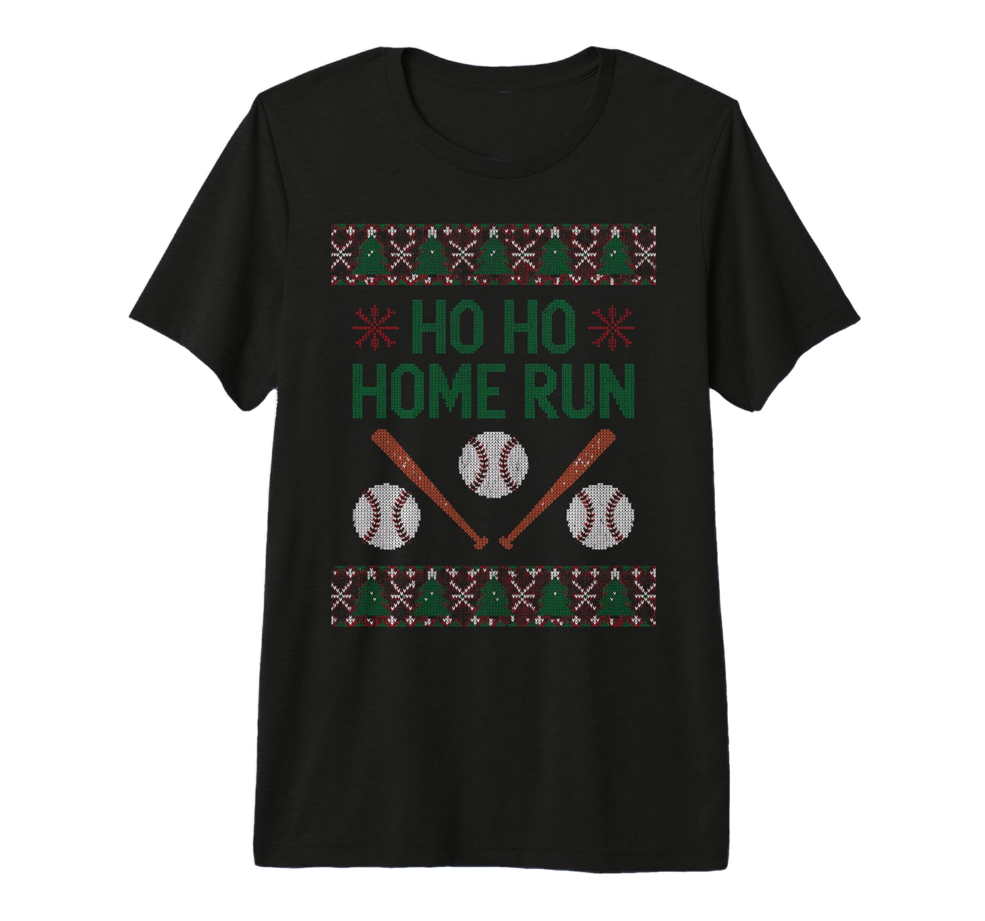 Ho Ho Home Run Funny Baseball Lover Ugly T-Shirt - Trendy Graphic Unisex - T-Shirt, Sweatshirt, Hoodie