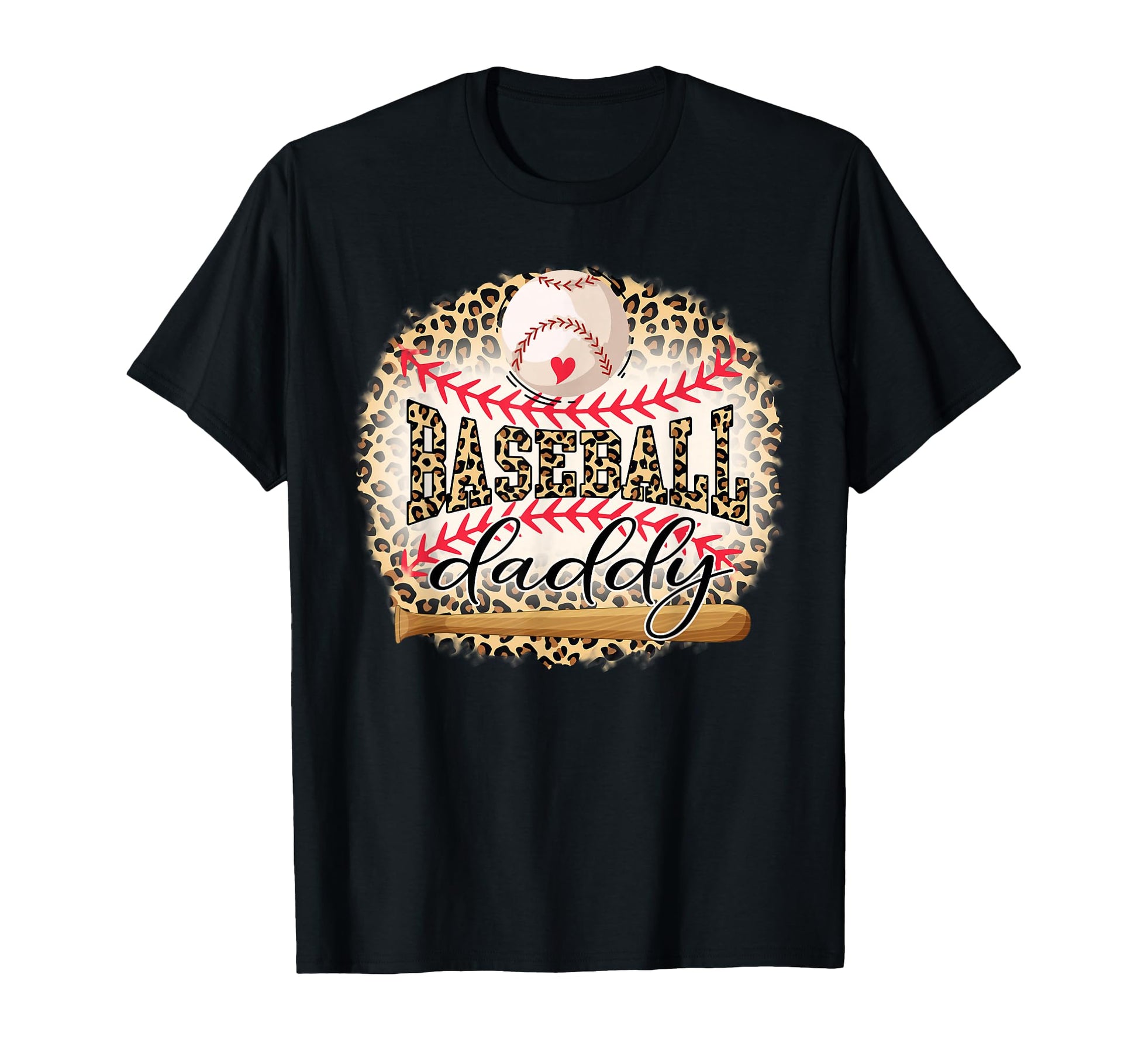 Baseball Daddy Funny Leopard Baseball T-Shirt - Graphic Print Men Women - T-Shirt, Sweatshirt, Hoodie