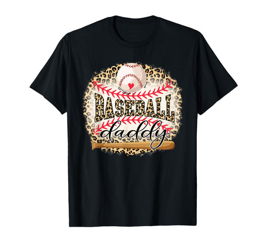 Baseball Daddy Funny Leopard Baseball T-Shirt - Graphic Print Men Women - T-Shirt, Sweatshirt, Hoodie