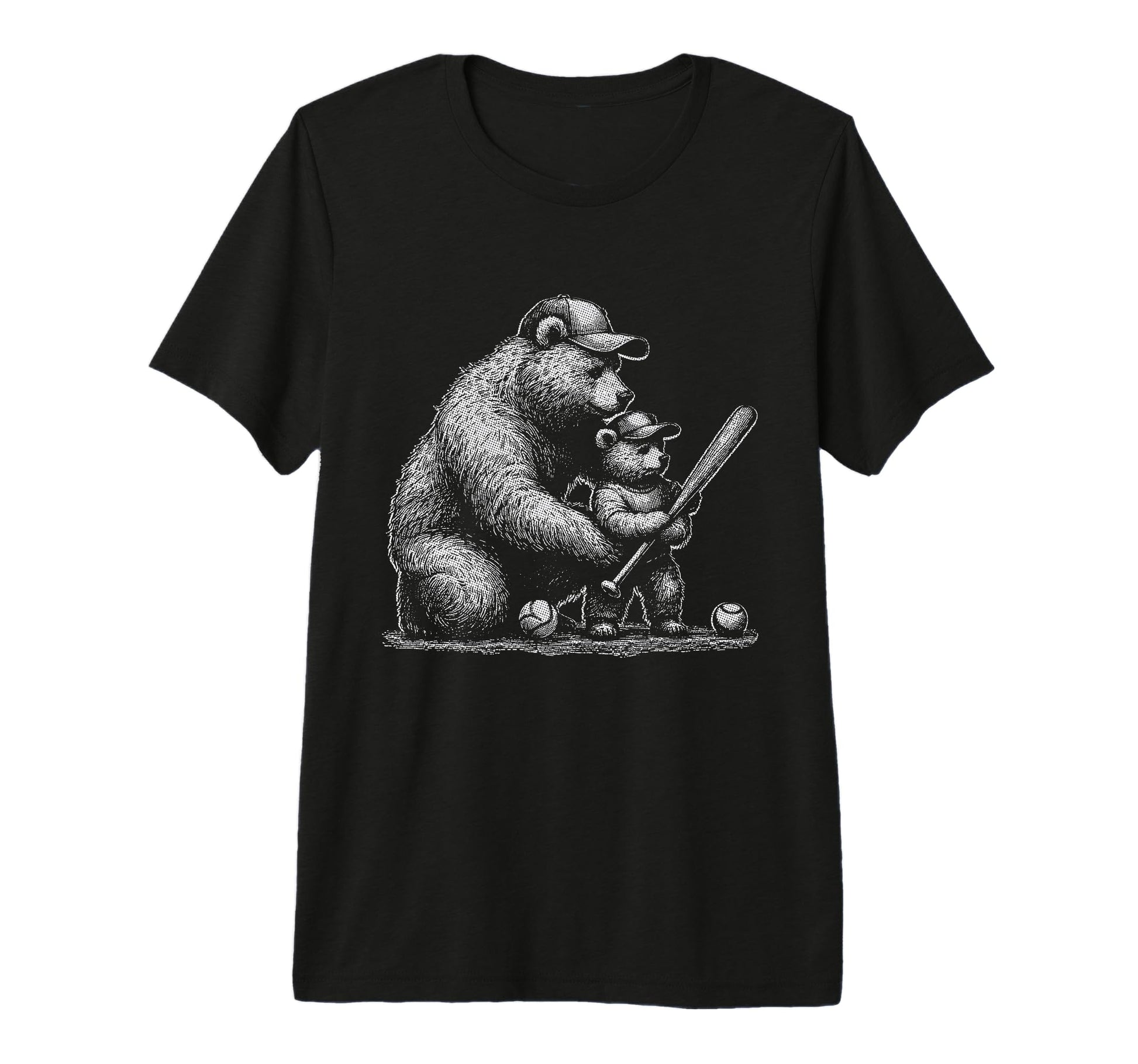 Dad Funny Baseball Bear Dad And Son T-Shirt - Streetwear Style Men Women - T-Shirt, Sweatshirt, Hoodie