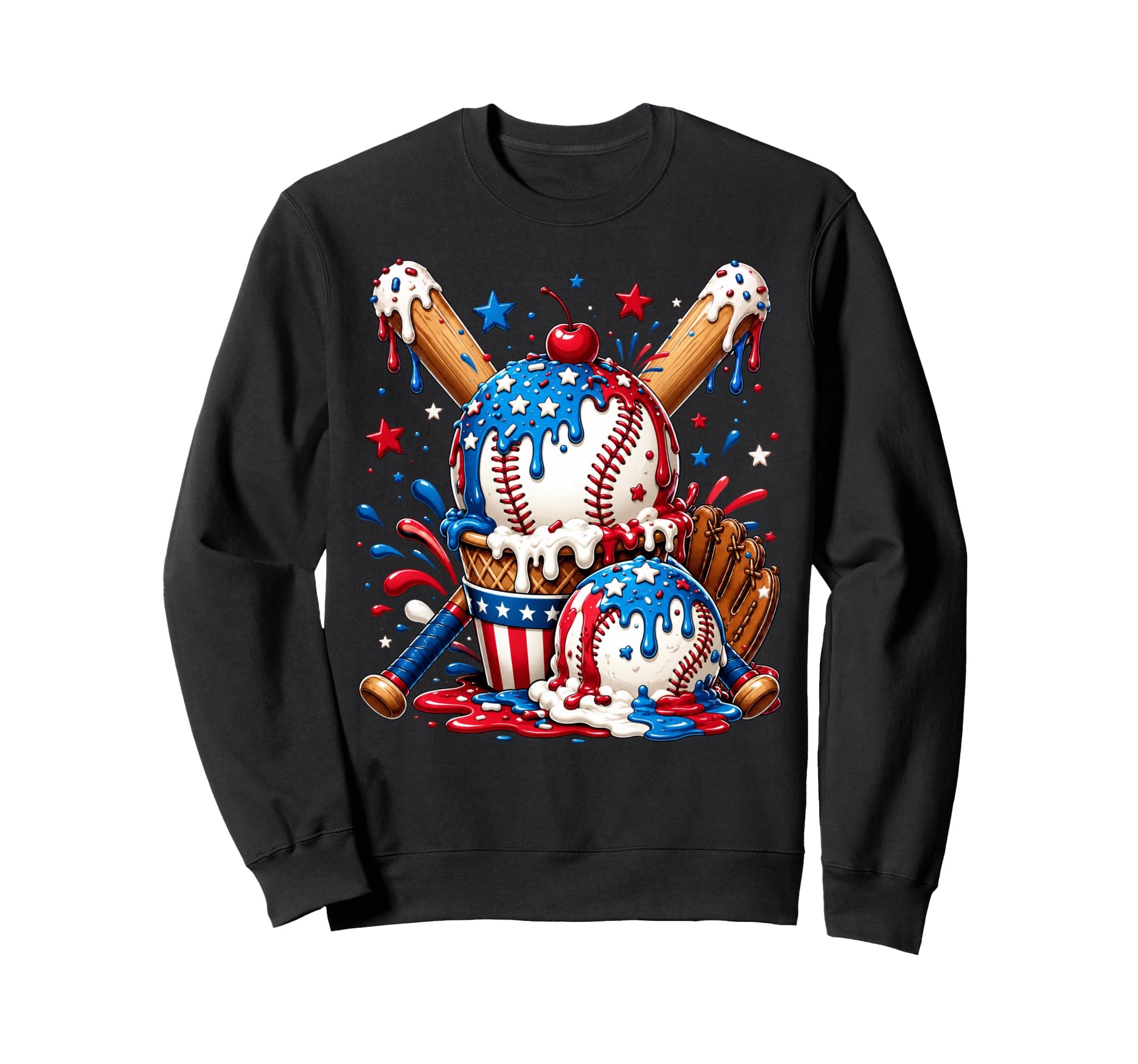 Baseball Patriotic 4Th July Sweatshirt - Novelty Apparel Men Women - T-Shirt, Sweatshirt, Hoodie