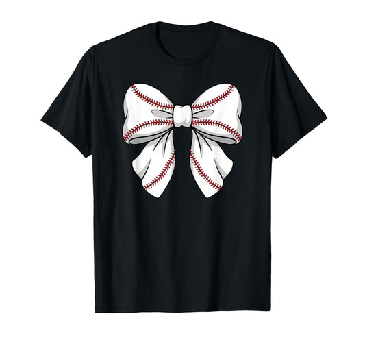 Baseball Coquette Bow T-Shirt - Fun Novelty Design for Adults - T-Shirt, Sweatshirt, Hoodie