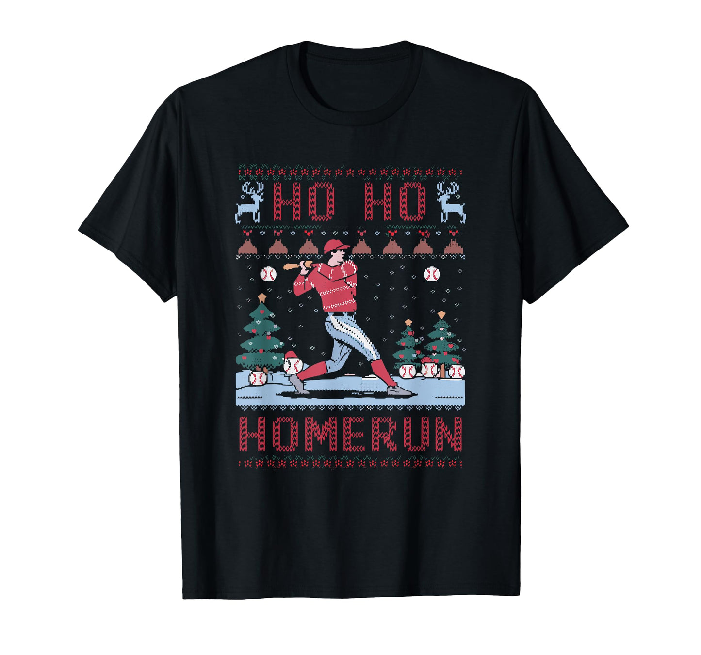 Ho Ho Homerun Ugly Party T-Shirt - Minimalist Print for Adults - T-Shirt, Sweatshirt, Hoodie