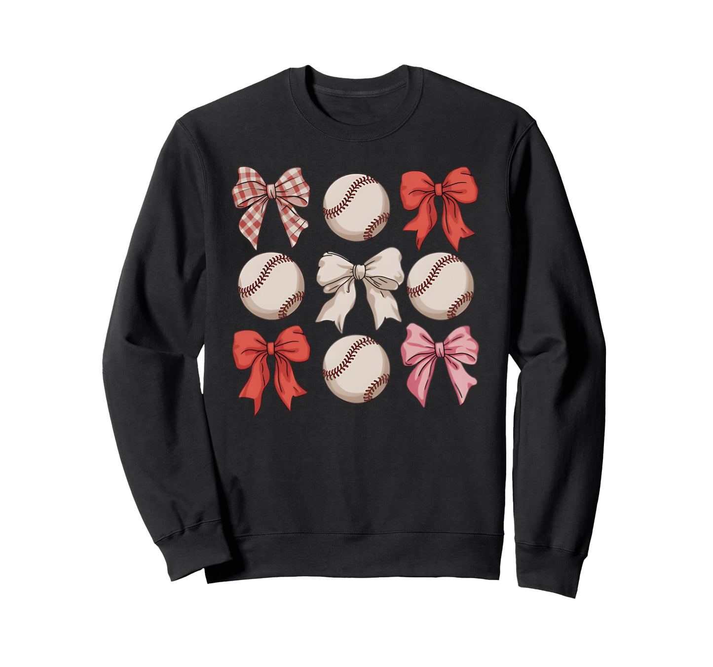 Baseball Coquette Bow Mom Sister Sweatshirt - Fun Novelty Design Men Women - T-Shirt, Sweatshirt, Hoodie