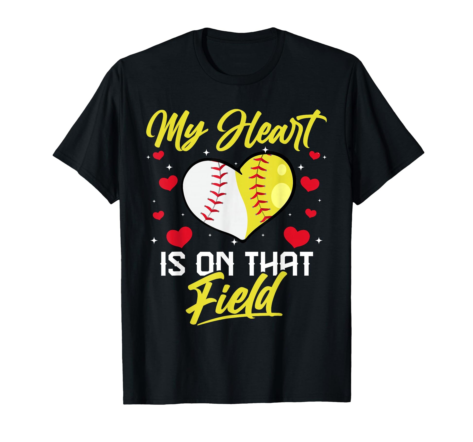 My Heart Is That Field Baseball T-Shirt - Custom Art Print for Adults - T-Shirt, Sweatshirt, Hoodie