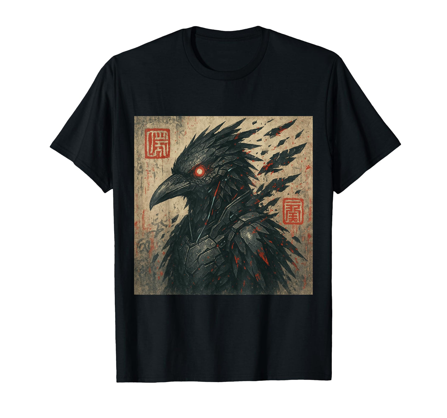 Harajuku Y2K Anime Techwear Crow T-Shirt - Aesthetic Graphic Men Women - T-Shirt, Sweatshirt, Hoodie