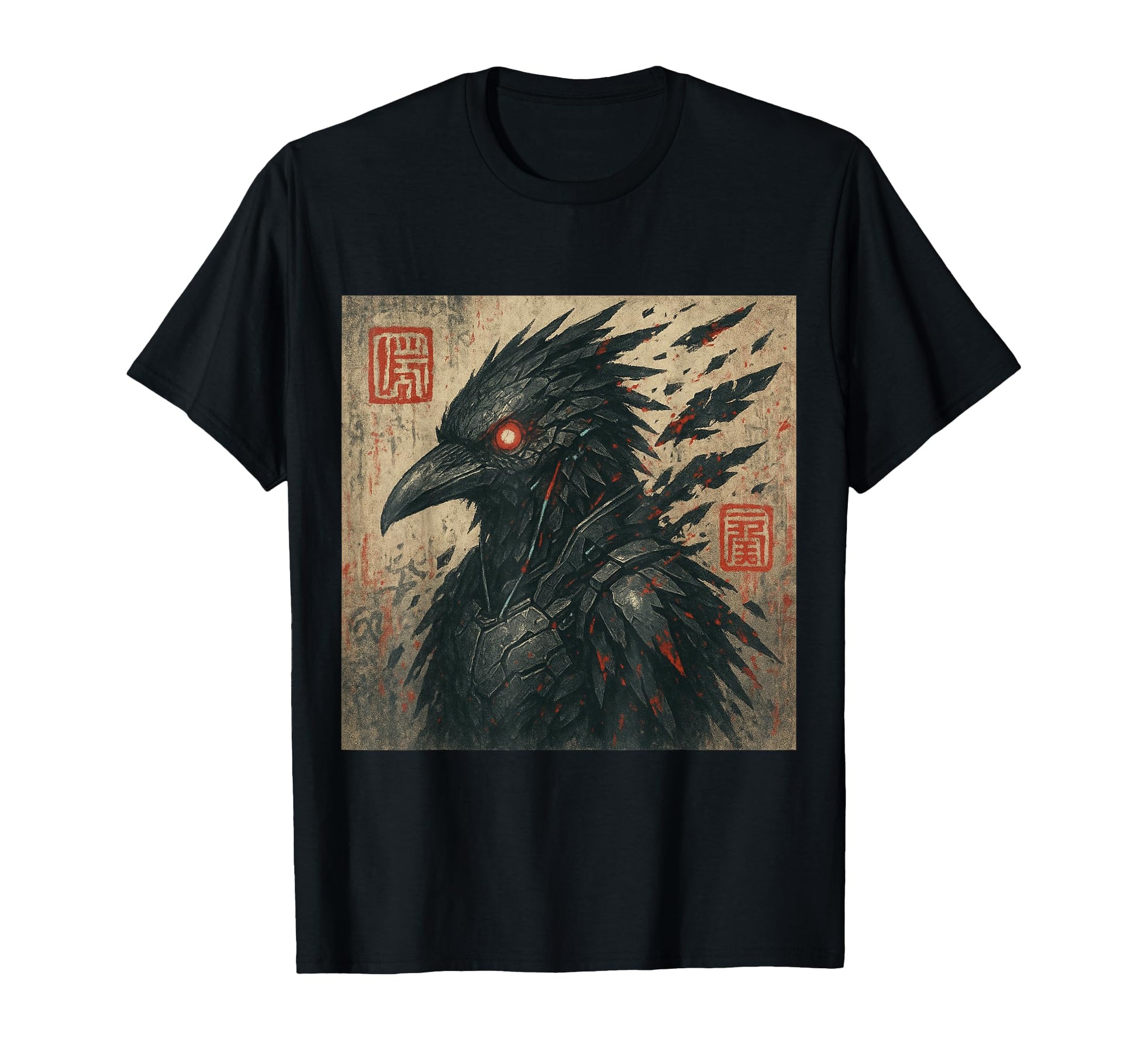 Harajuku Y2K Anime Techwear Crow T-Shirt - Aesthetic Graphic Men Women - T-Shirt, Sweatshirt, Hoodie