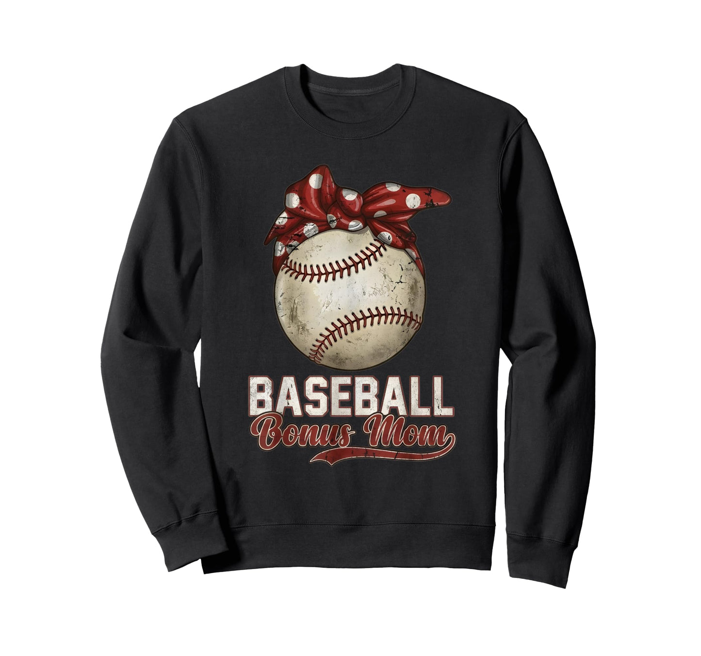 Baseball Bonus Mom Stepmother Bow Sweatshirt - Novelty Apparel Men Women - T-Shirt, Sweatshirt, Hoodie
