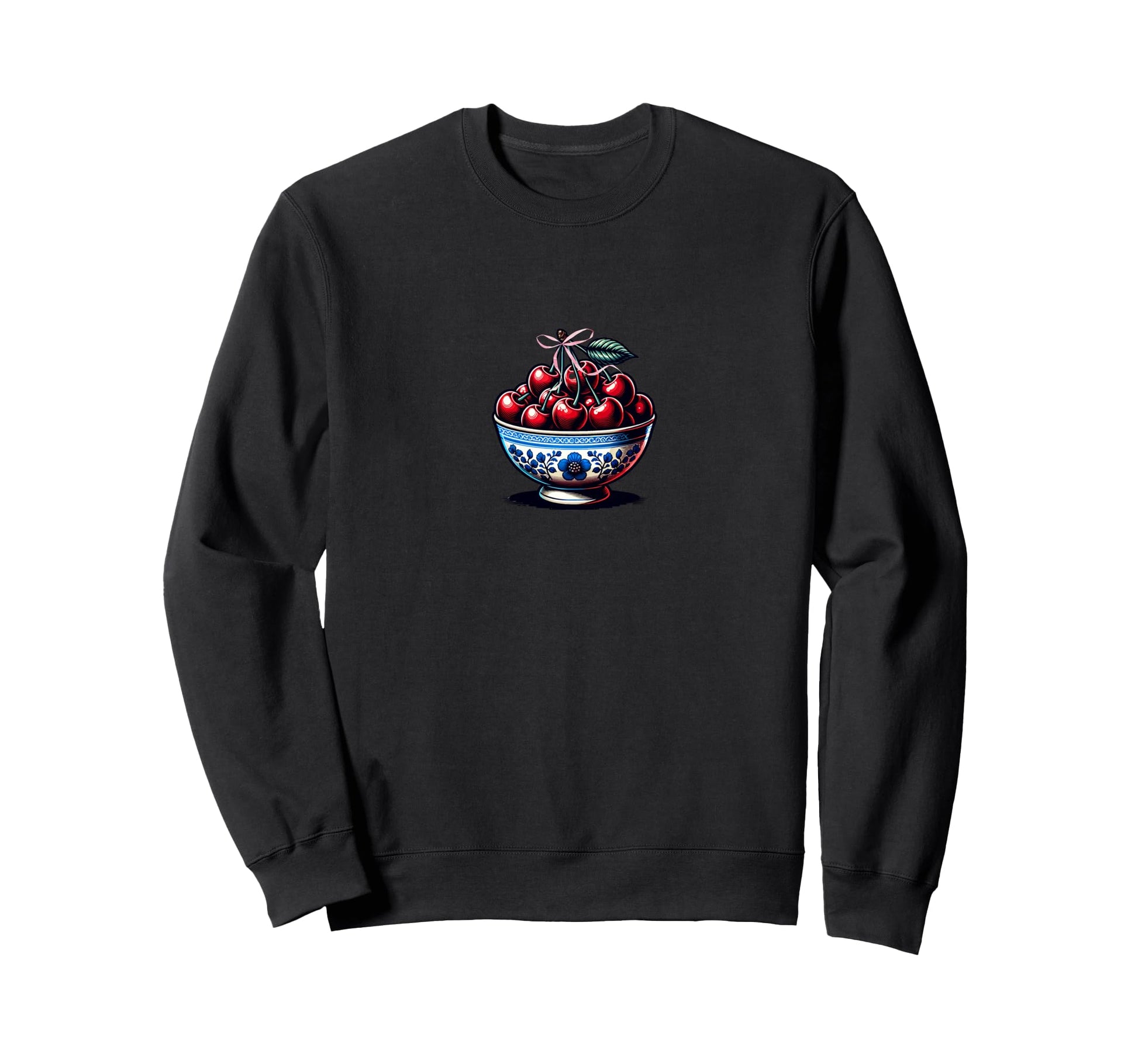Bowl Cherries Coquette Bow Aesthetic Sweatshirt - Graphic Print for Adults - T-Shirt, Sweatshirt, Hoodie
