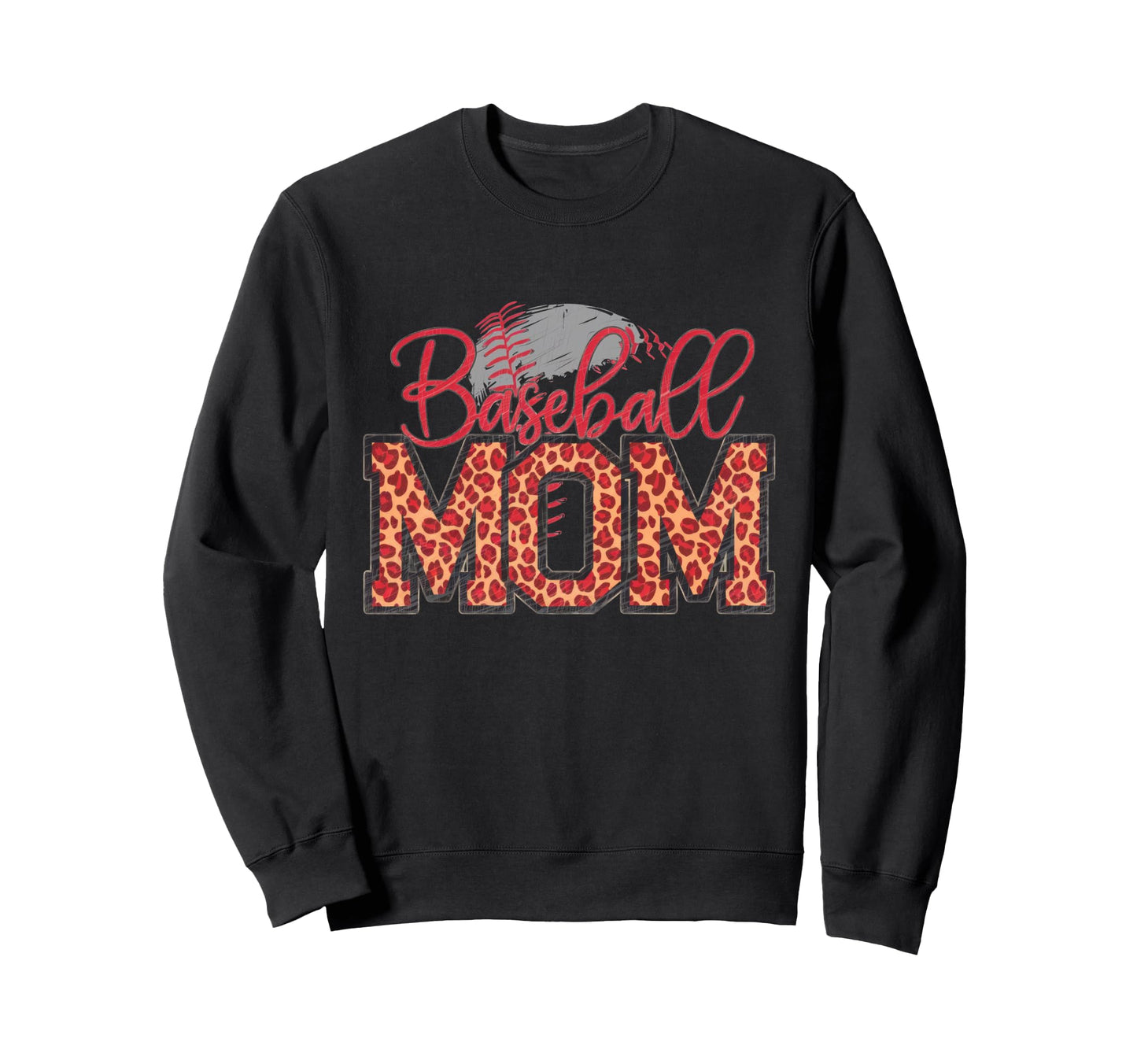 Leopard American Baseball Mom Mama Sweatshirt - Graphic Print for Adults - T-Shirt, Sweatshirt, Hoodie