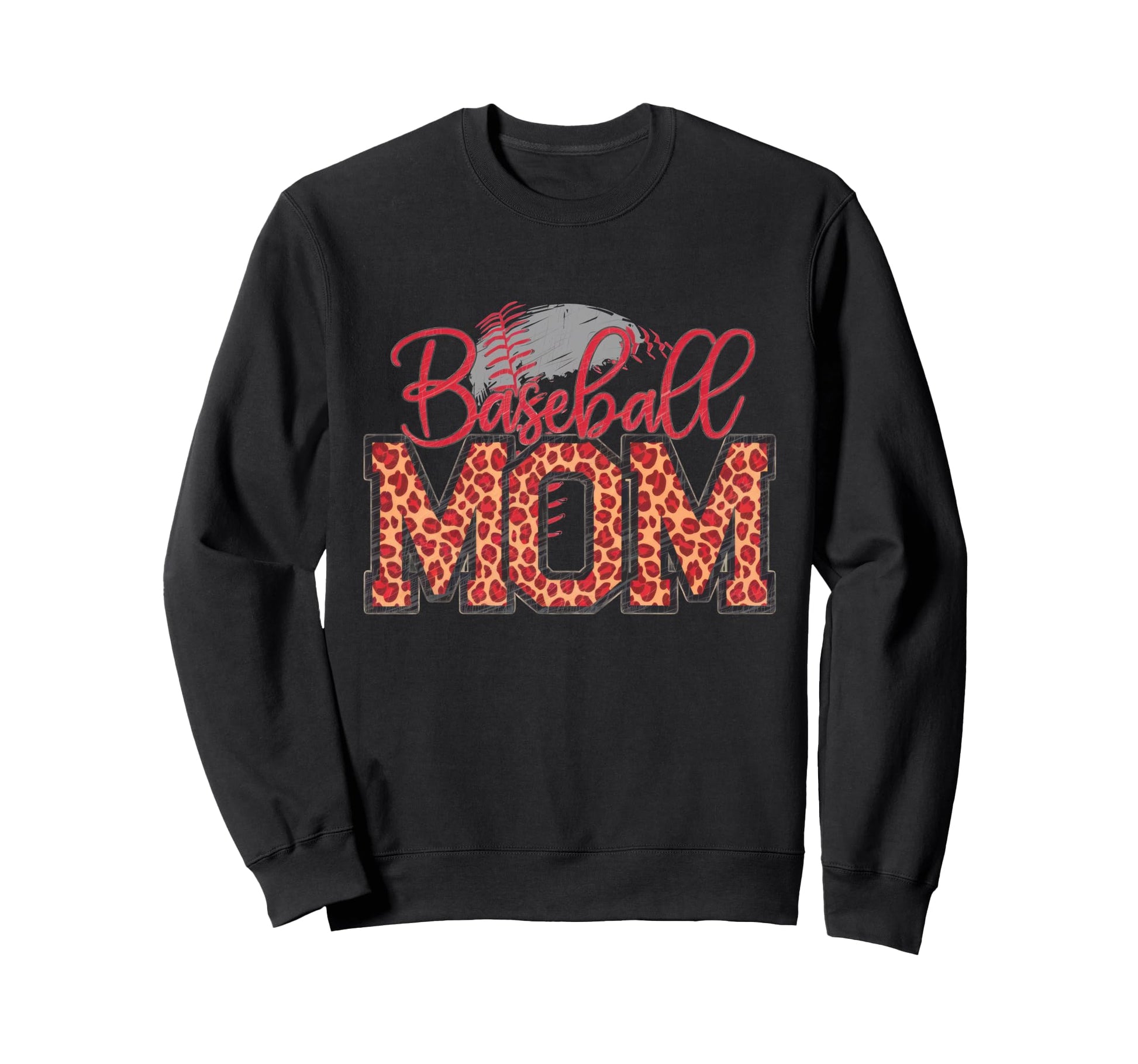 Leopard American Baseball Mom Mama Sweatshirt - Graphic Print for Adults - T-Shirt, Sweatshirt, Hoodie