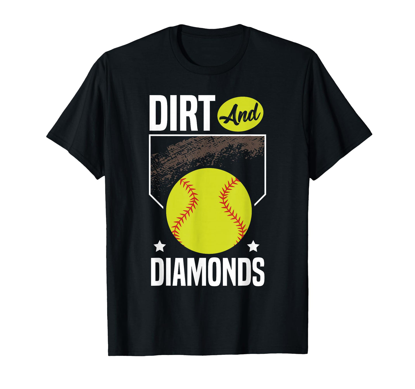 Softball Dirt And Diamonds Funny T-Shirt - Minimalist Print Men Women - T-Shirt, Sweatshirt, Hoodie