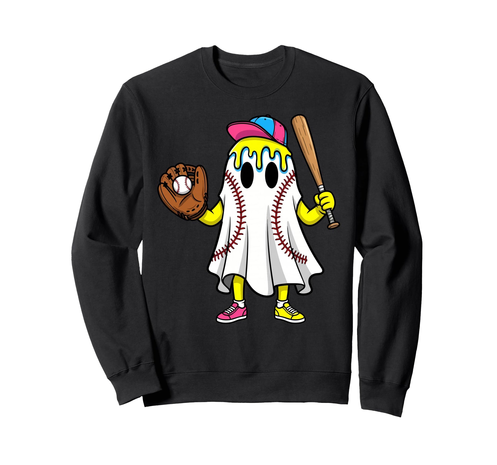 Halloween Baseball Pumpkin Bats Sweatshirt - Streetwear Style Men Women - T-Shirt, Sweatshirt, Hoodie