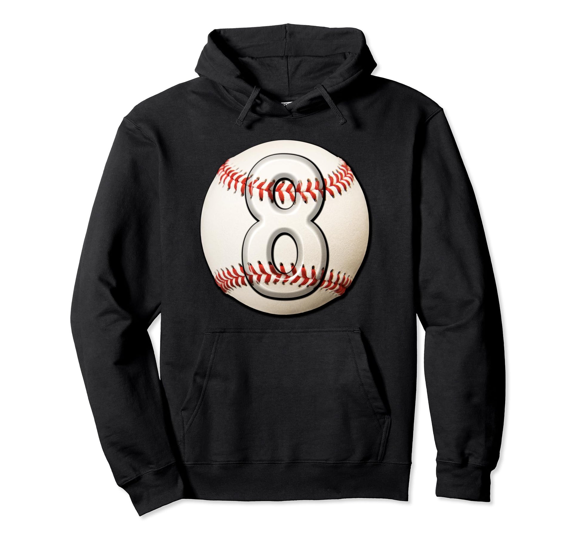 8 Years Old Baseball Themed 8Th Birthday Hoodie - Unique Graphic Unisex - T-Shirt, Sweatshirt, Hoodie