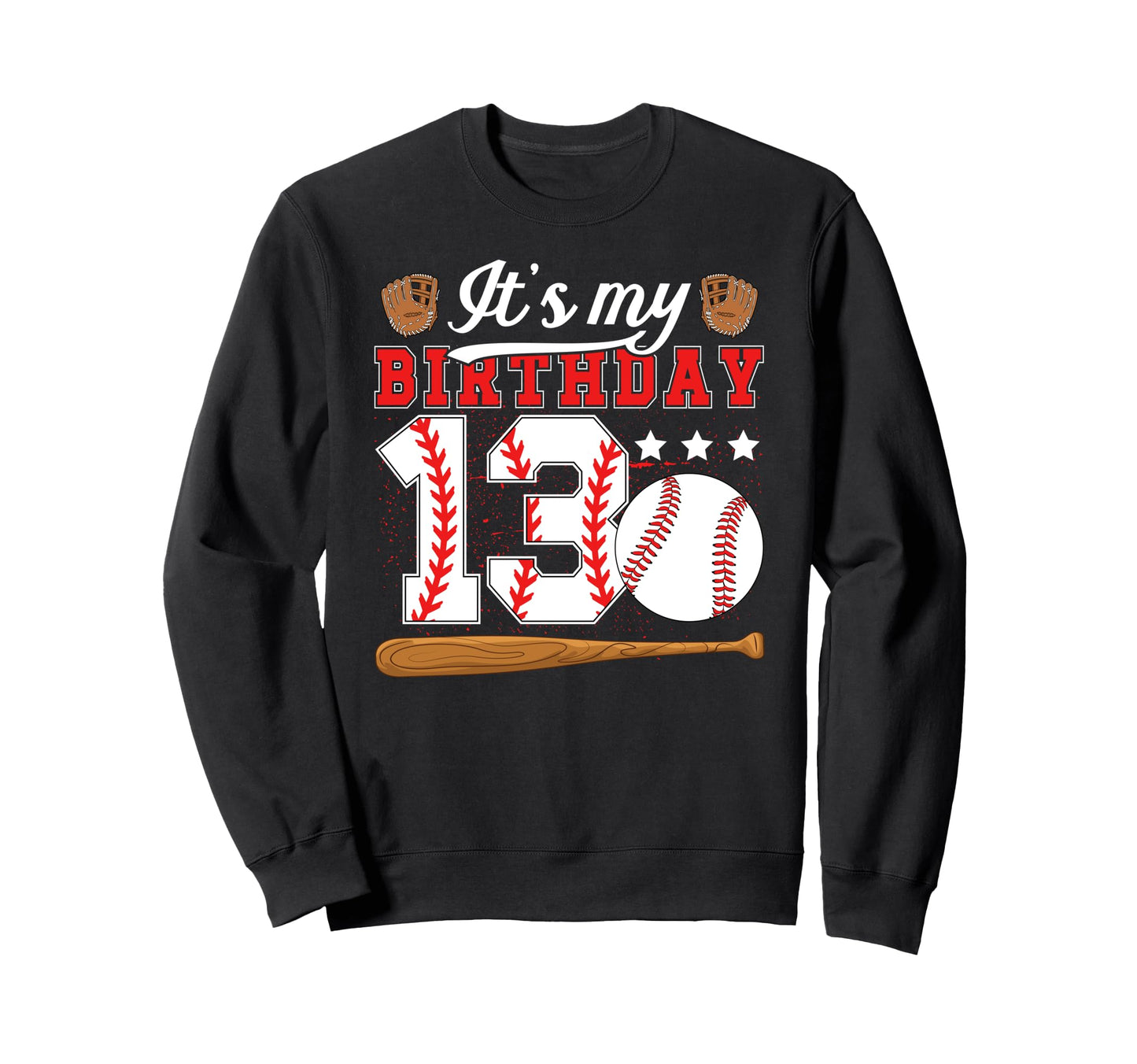 13Th Baseball Birthday Party 13 Year Sweatshirt - Minimalist Print Unisex - T-Shirt, Sweatshirt, Hoodie