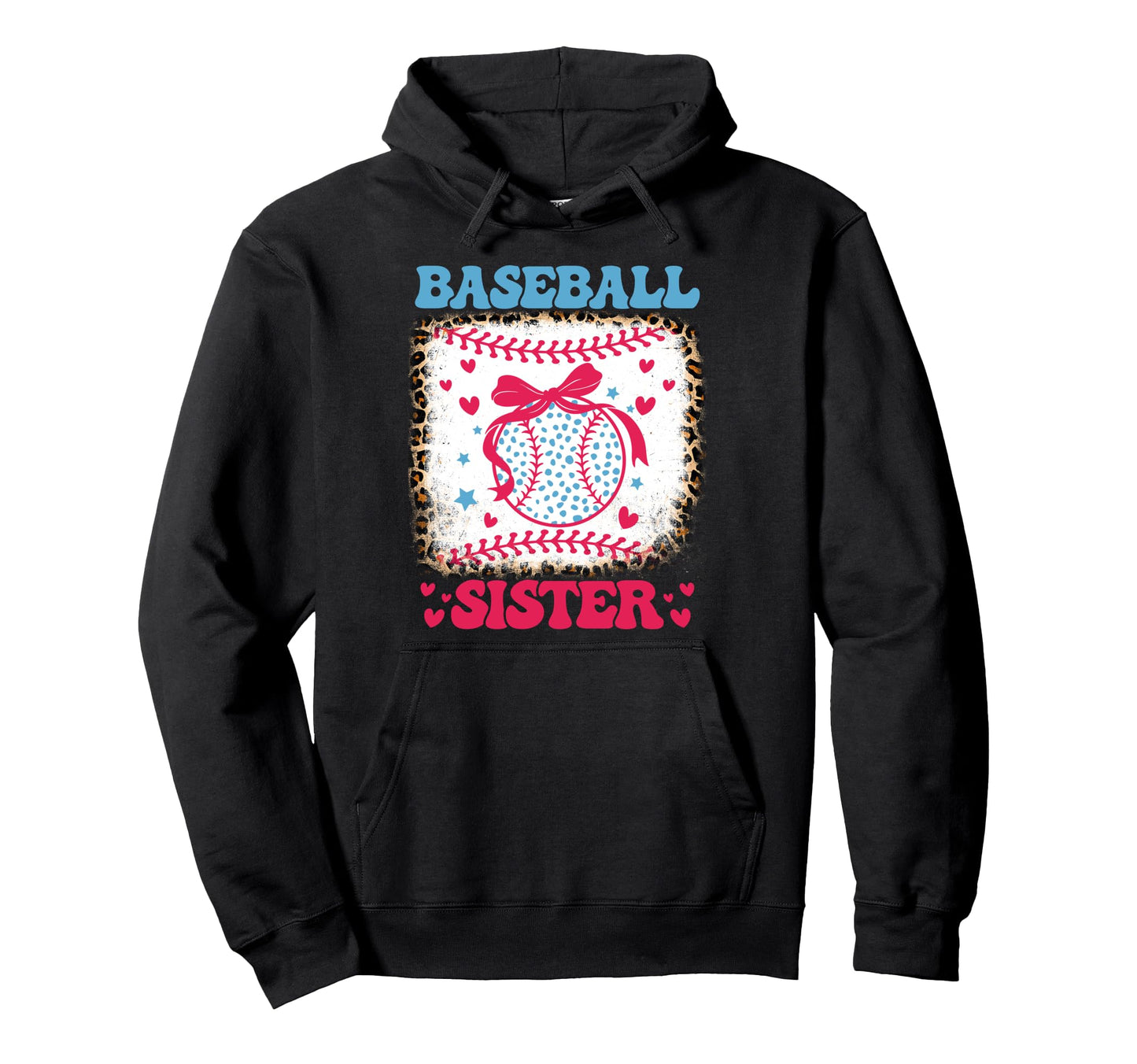 Baseball Sister Coquette Bow Cheer Game Day Hoodie - Unique Graphic Unisex - T-Shirt, Sweatshirt, Hoodie