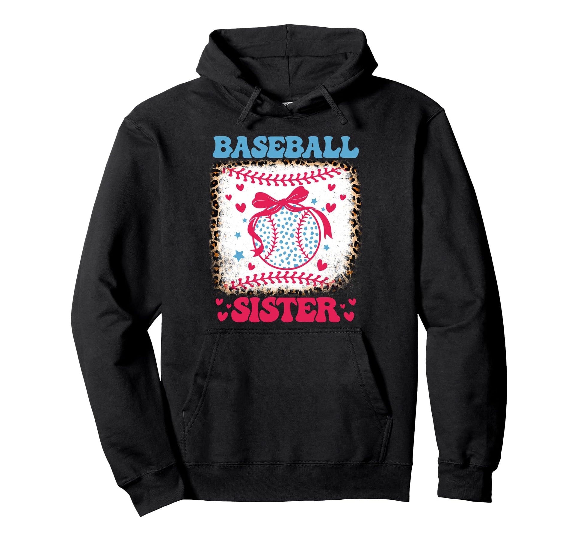 Baseball Sister Coquette Bow Cheer Game Day Hoodie - Unique Graphic Unisex - T-Shirt, Sweatshirt, Hoodie