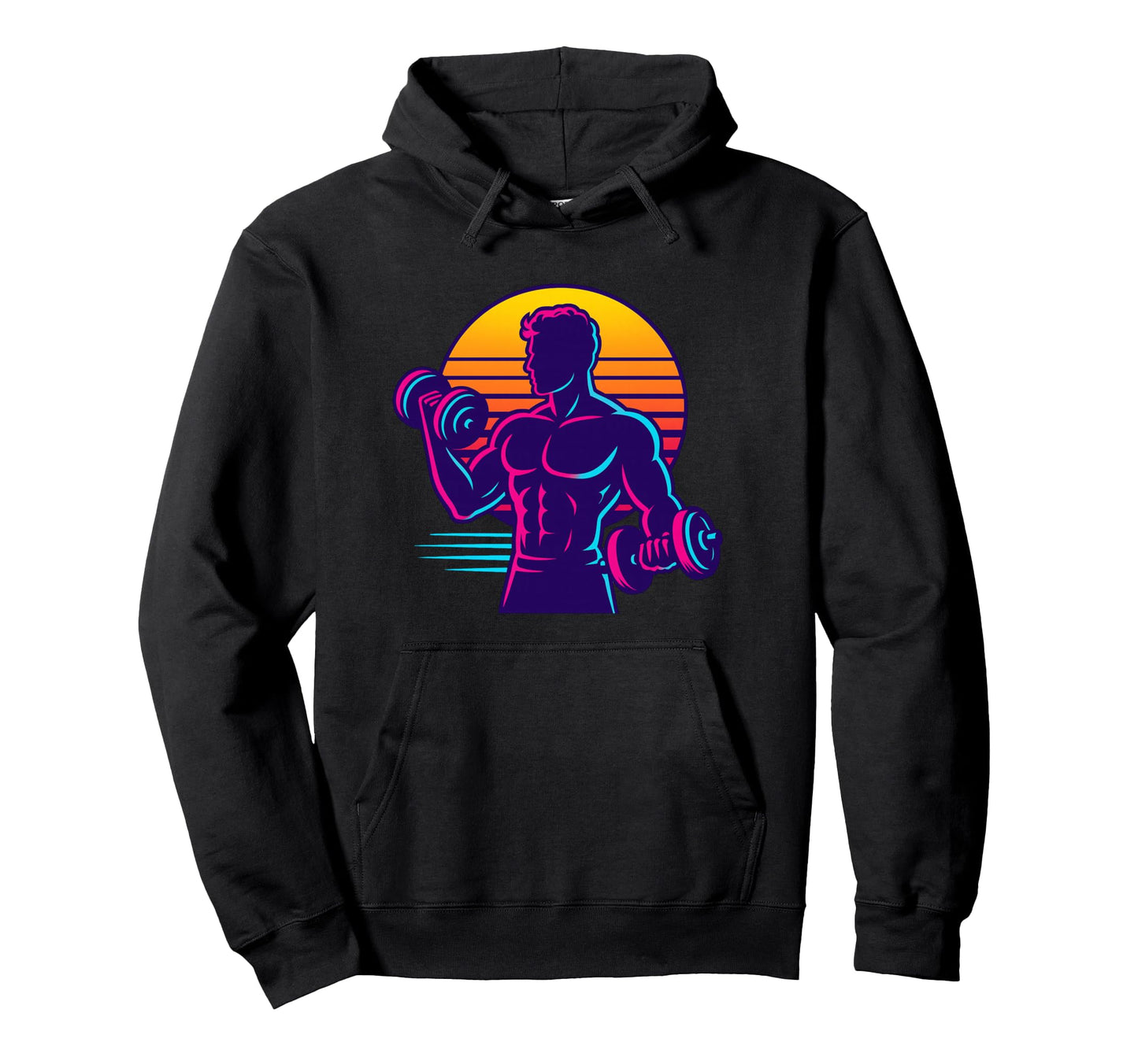 Fitness Sunset 70S 80S Nostalgic Hoodie - Unique Graphic Men Women - T-Shirt, Sweatshirt, Hoodie