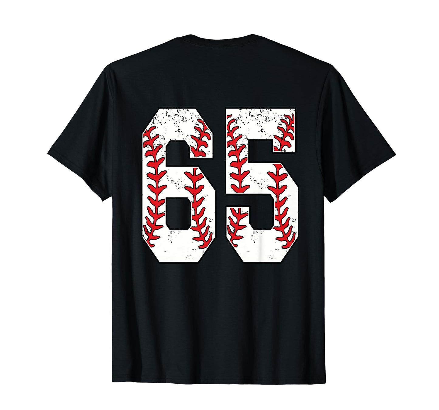 Number 65 Baseball Jersey Number T-Shirt - Fun Novelty Design for Adults - T-Shirt, Sweatshirt, Hoodie