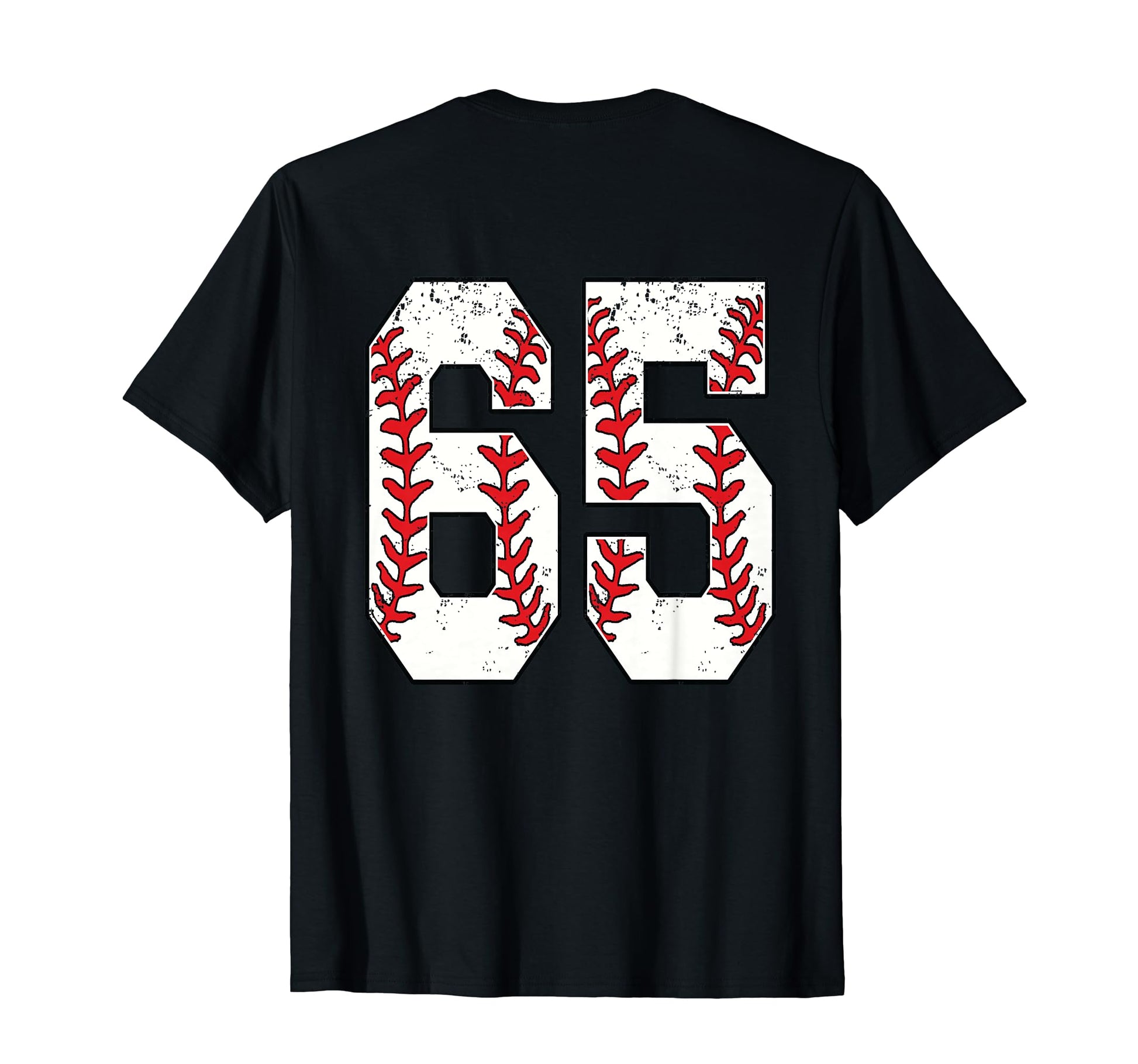 Number 65 Baseball Jersey Number T-Shirt - Fun Novelty Design for Adults - T-Shirt, Sweatshirt, Hoodie