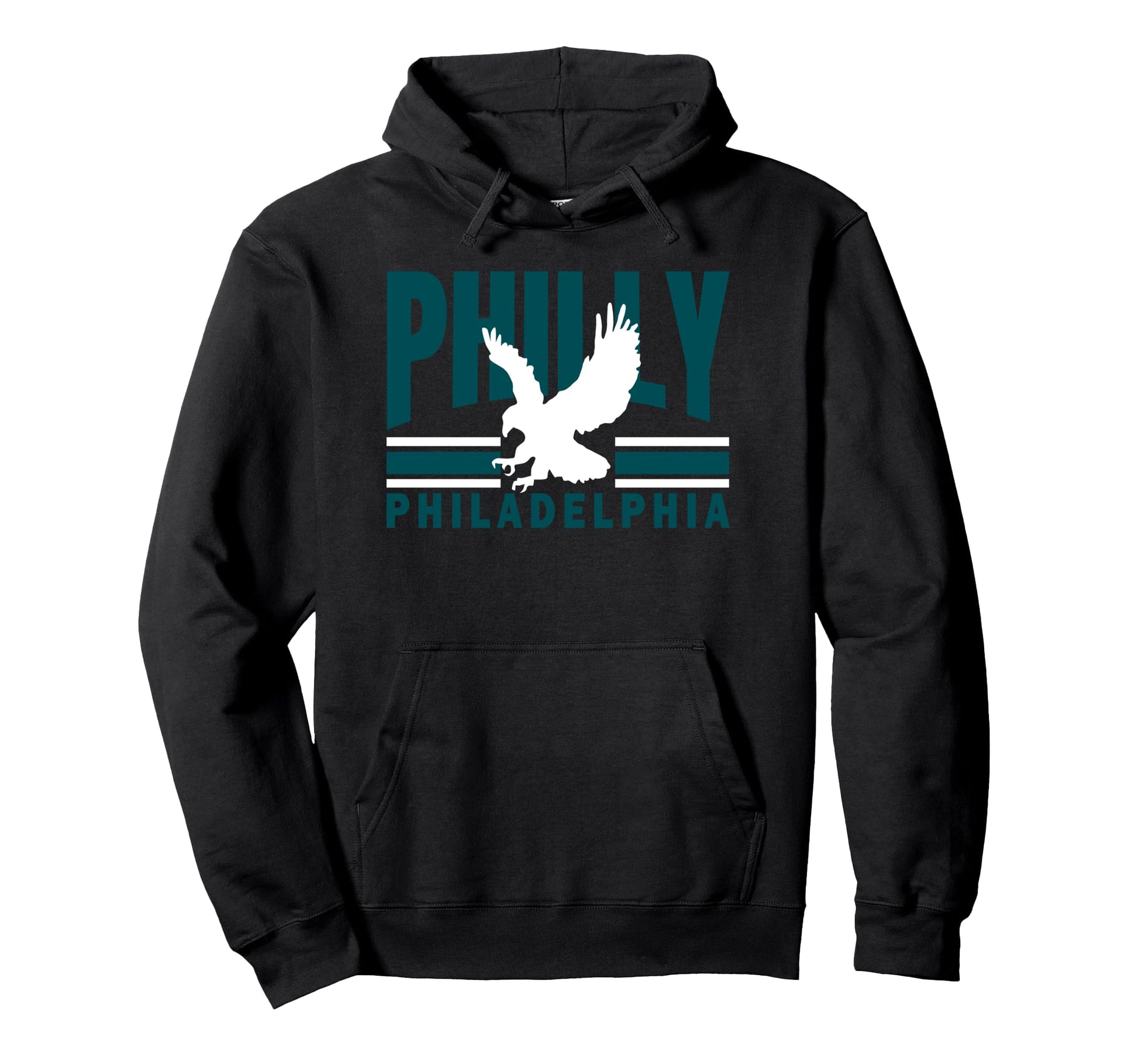 Fly Philadelphia Green White Stripes Hoodie - Aesthetic Graphic for Adults - T-Shirt, Sweatshirt, Hoodie