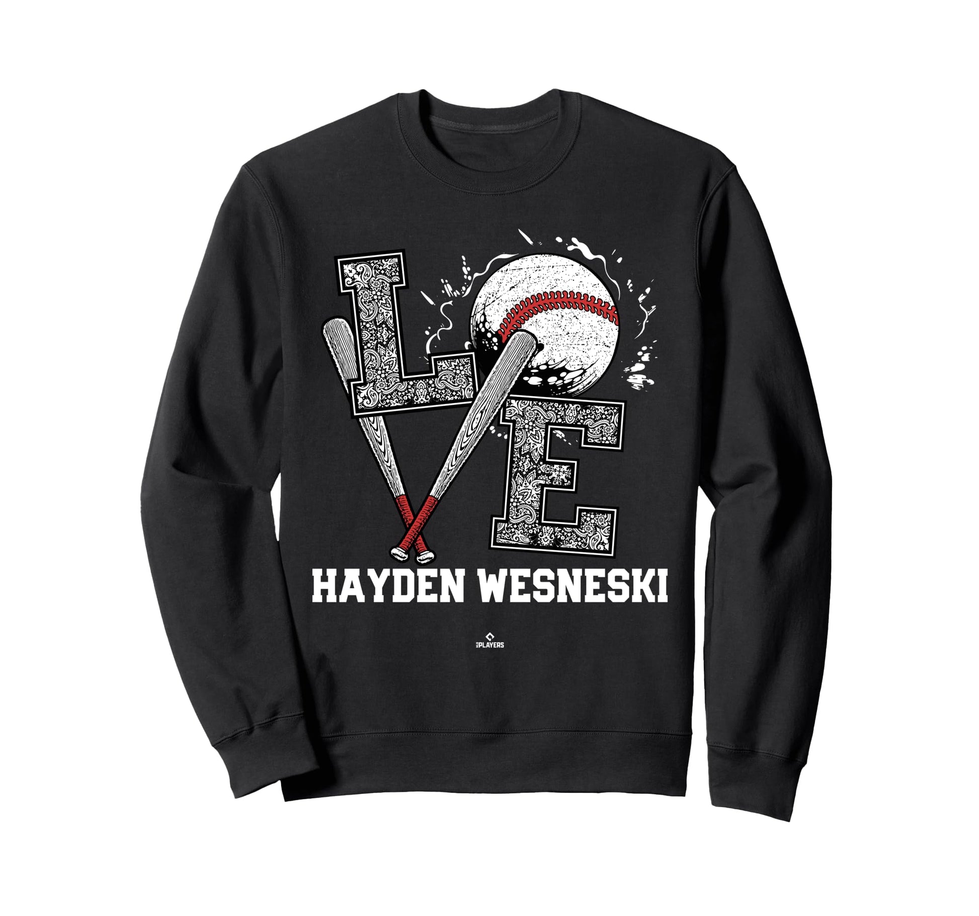 Distressed Baseball Love Hayden Sweatshirt - Minimalist Print Men Women - T-Shirt, Sweatshirt, Hoodie