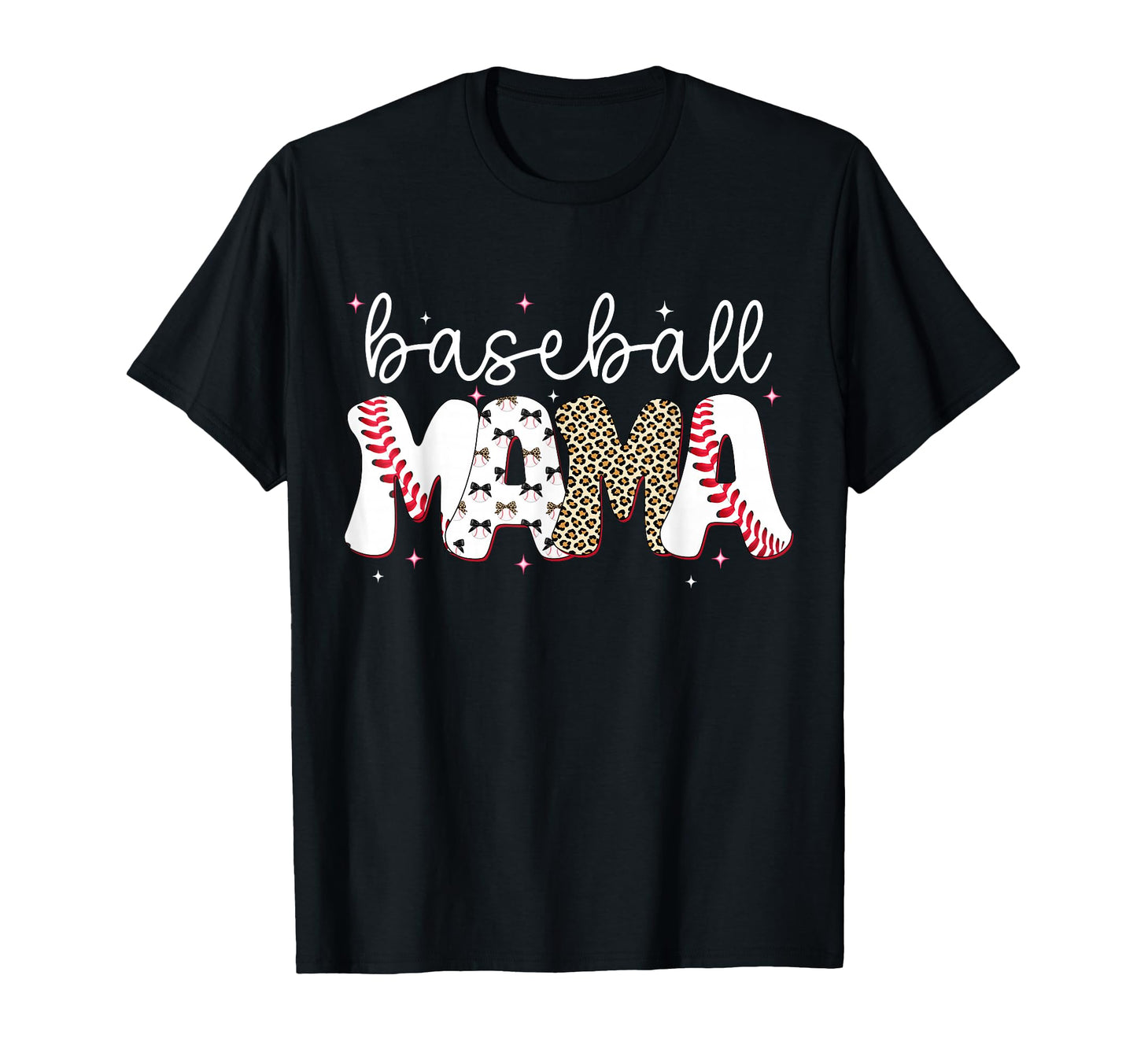Mama Baseball Coquette Leopard Mom T-Shirt - Fun Novelty Design Unisex - T-Shirt, Sweatshirt, Hoodie