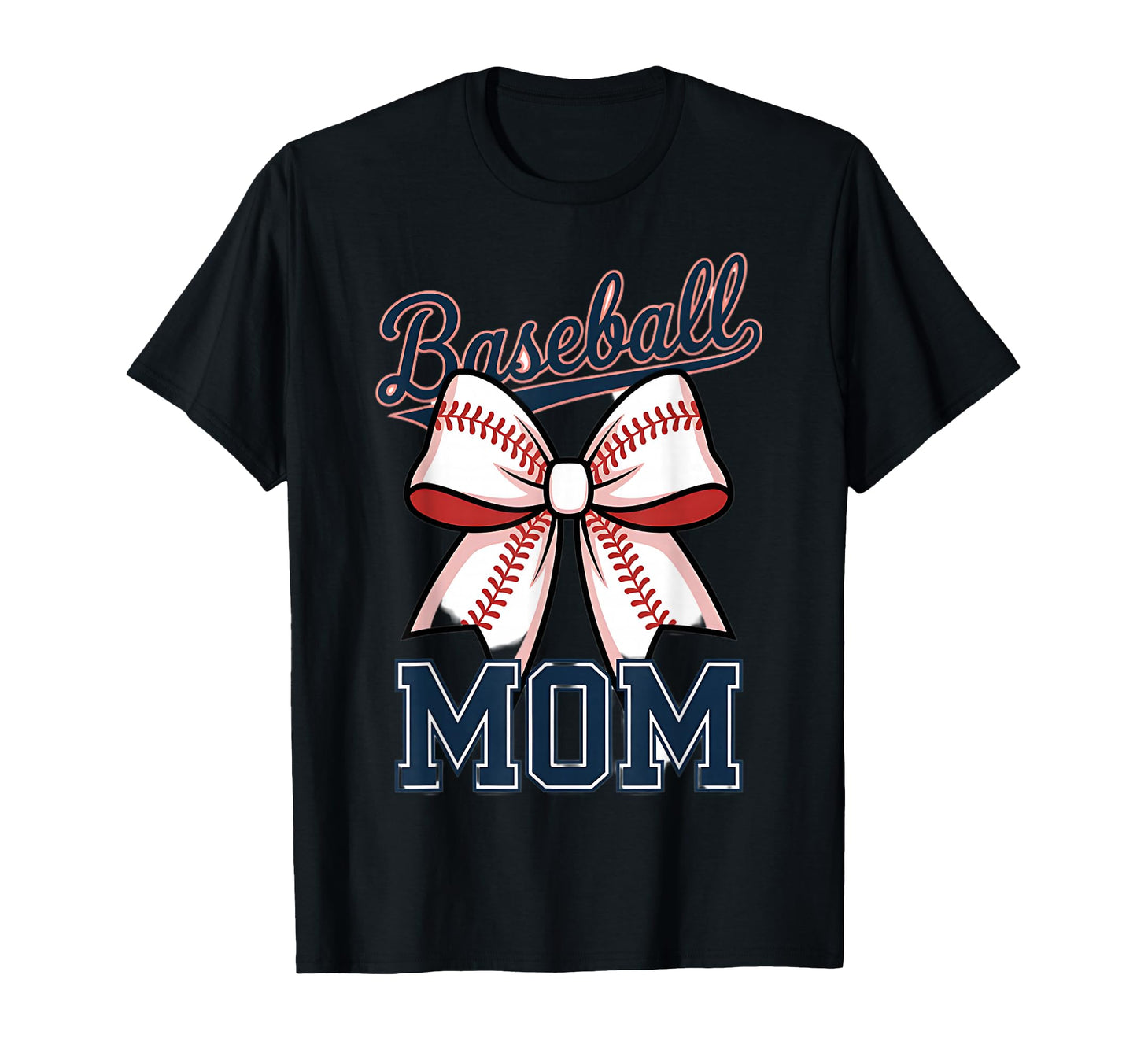 Baseball Mom Coquette Bow T-Shirt - Custom Art Print Men Women - T-Shirt, Sweatshirt, Hoodie