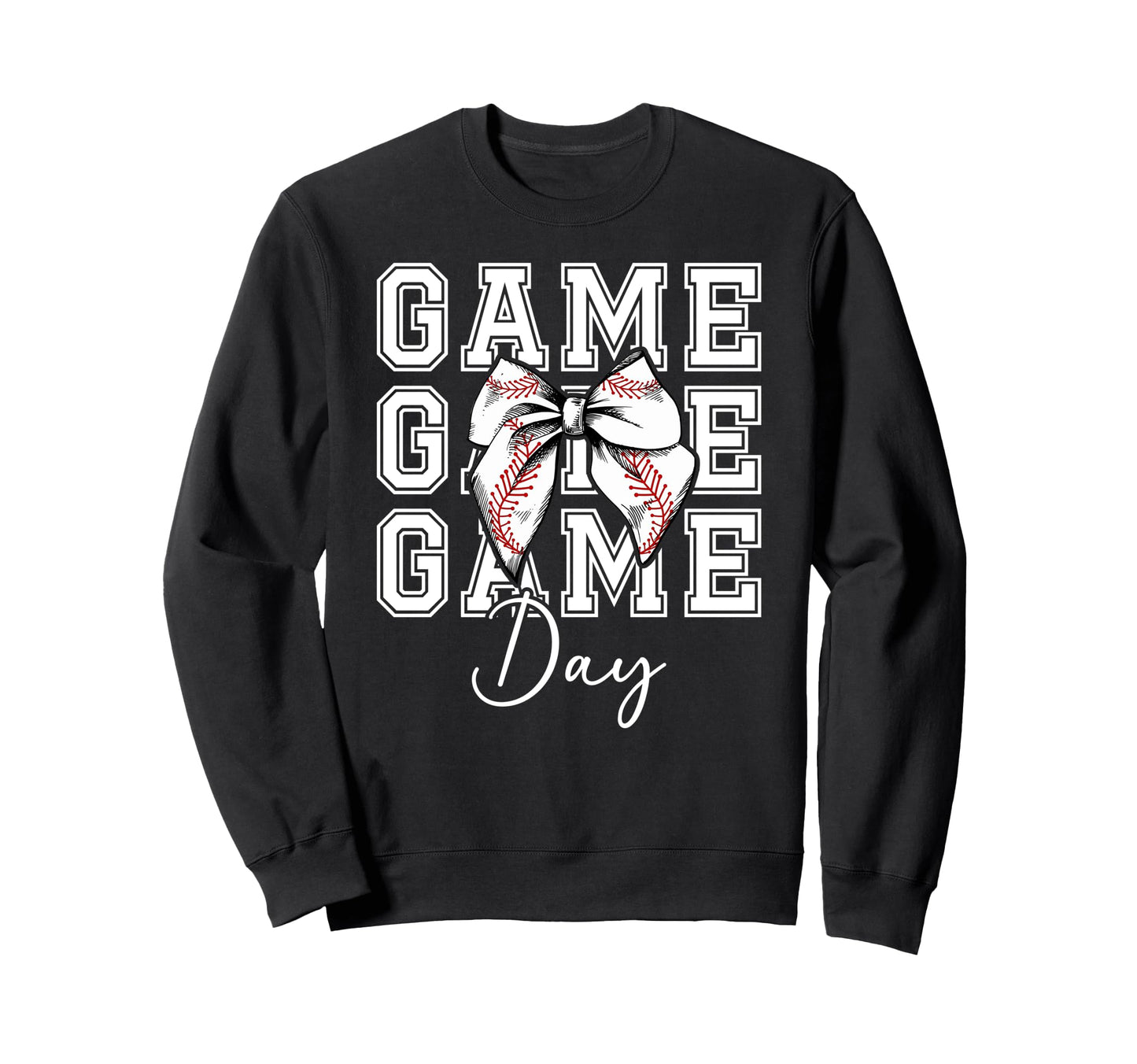 Game Day Baseball Coquette Sweatshirt - Casual Everyday Wear Men Women - T-Shirt, Sweatshirt, Hoodie