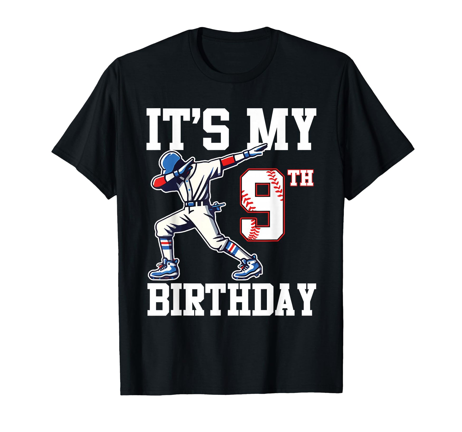 Its My 9Th Birthday Baseball 9 Years T-Shirt - Custom Art Print for Adults - T-Shirt, Sweatshirt, Hoodie