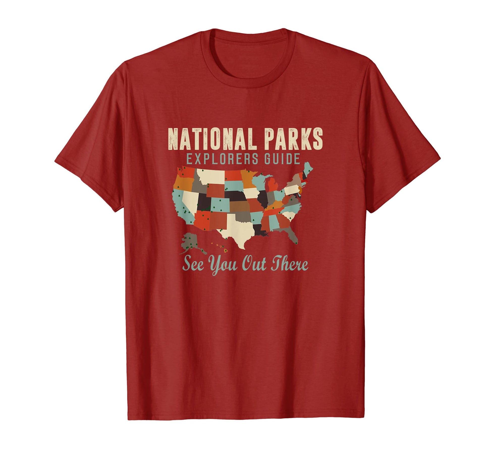 National Park Map Us T-Shirt - Custom Art Print Men Women - T-Shirt, Sweatshirt, Hoodie