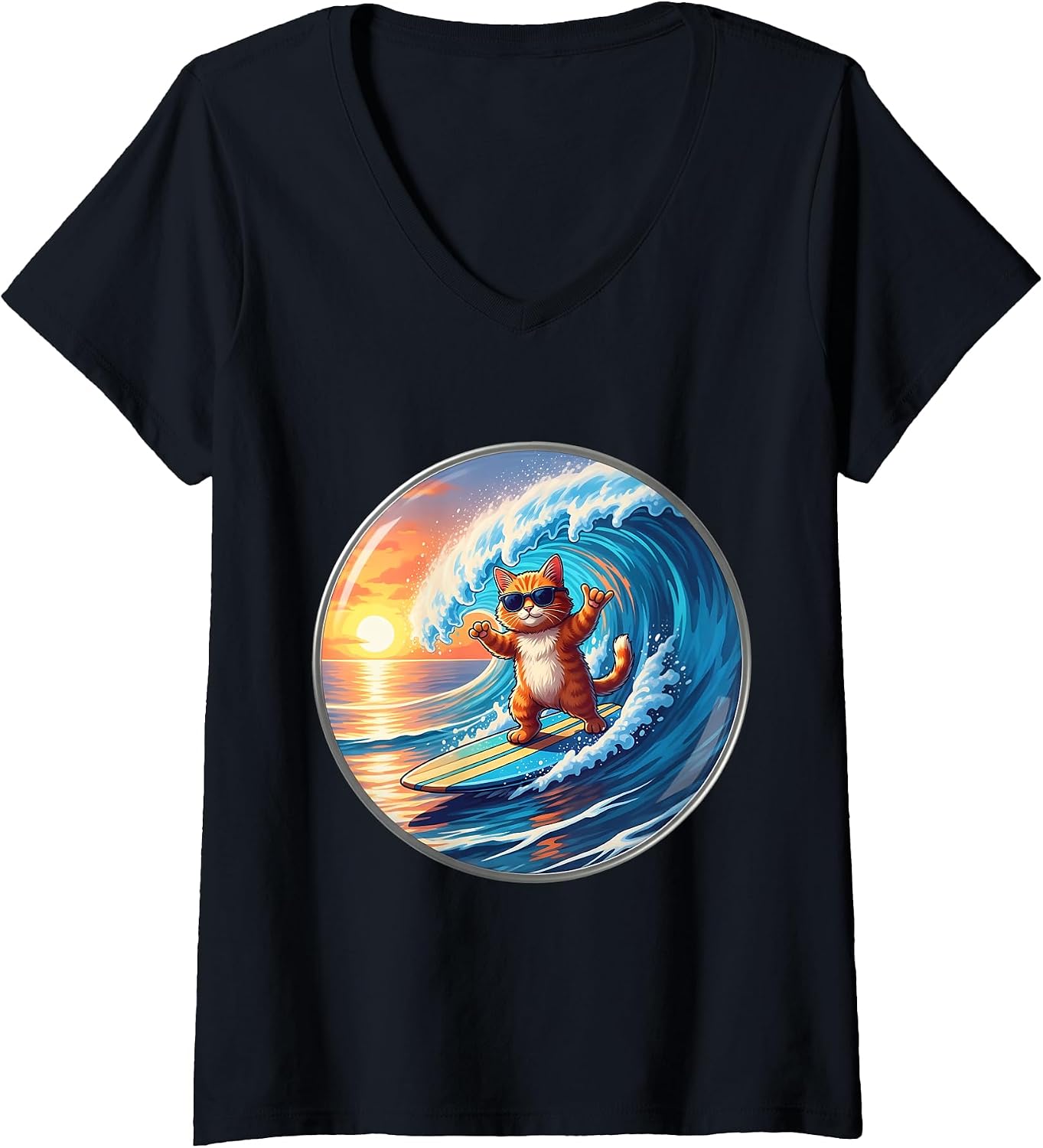 Orange Cat Owner Surfing Lover Surfer Merch - Adult & Kids T-Shirts, Sweatshirts & Hoodies apparel design preview 1