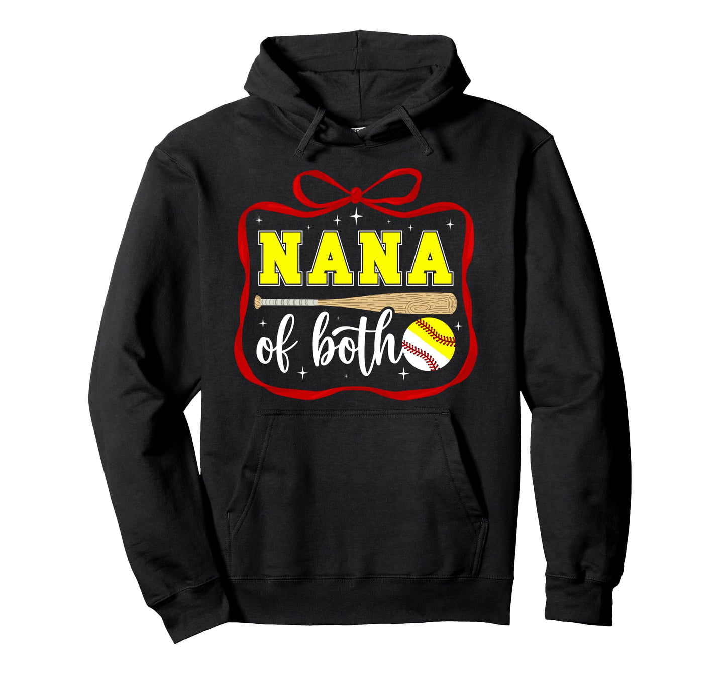 Nana Both Coquette Baseball Softball Hoodie - Fun Novelty Design Men Women - T-Shirt, Sweatshirt, Hoodie