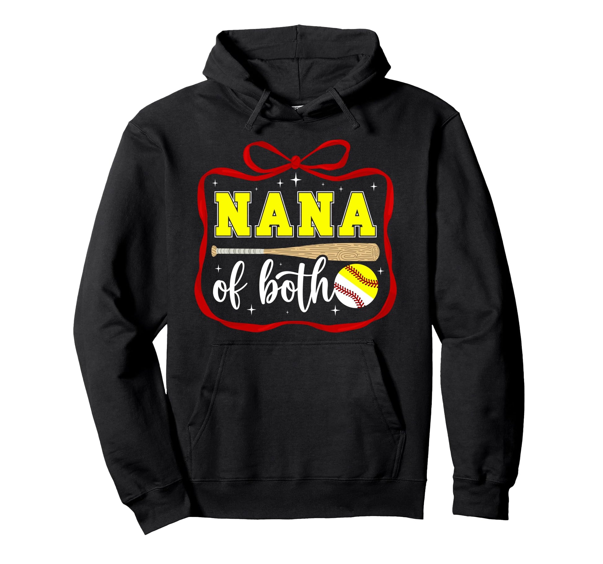 Nana Both Coquette Baseball Softball Hoodie - Fun Novelty Design Men Women - T-Shirt, Sweatshirt, Hoodie