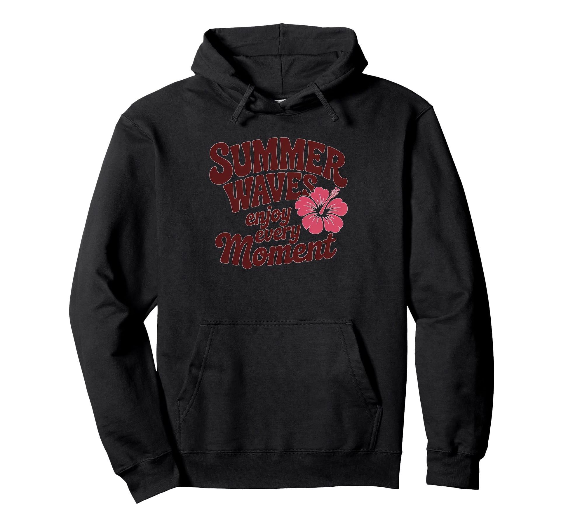 Typography Summer Waves Summer Vibes Hoodie - Fun Novelty Design for Adults - T-Shirt, Sweatshirt, Hoodie