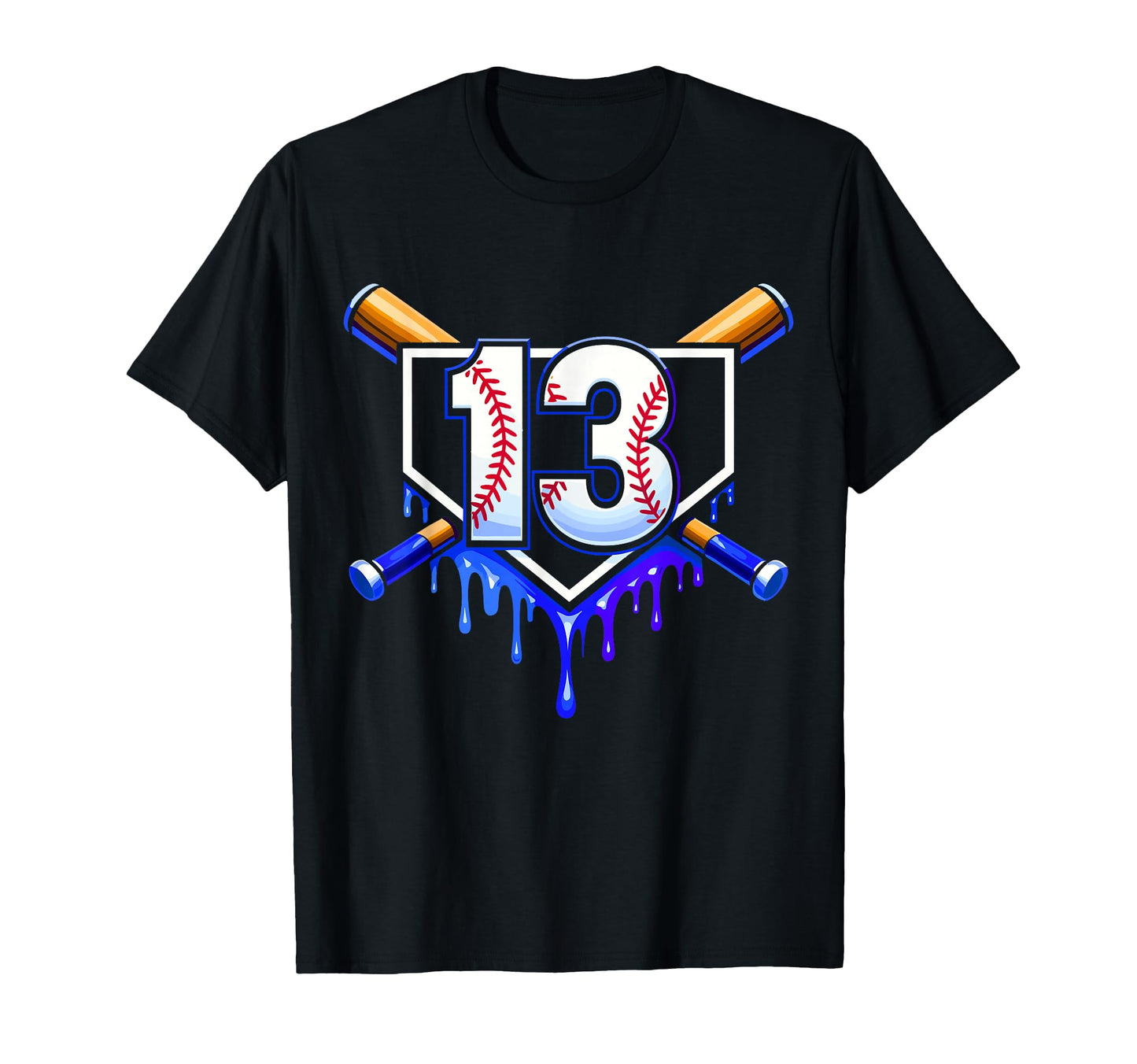 13Th Birthday Baseball 13 Years Ice T-Shirt - Minimalist Print Men Women - T-Shirt, Sweatshirt, Hoodie