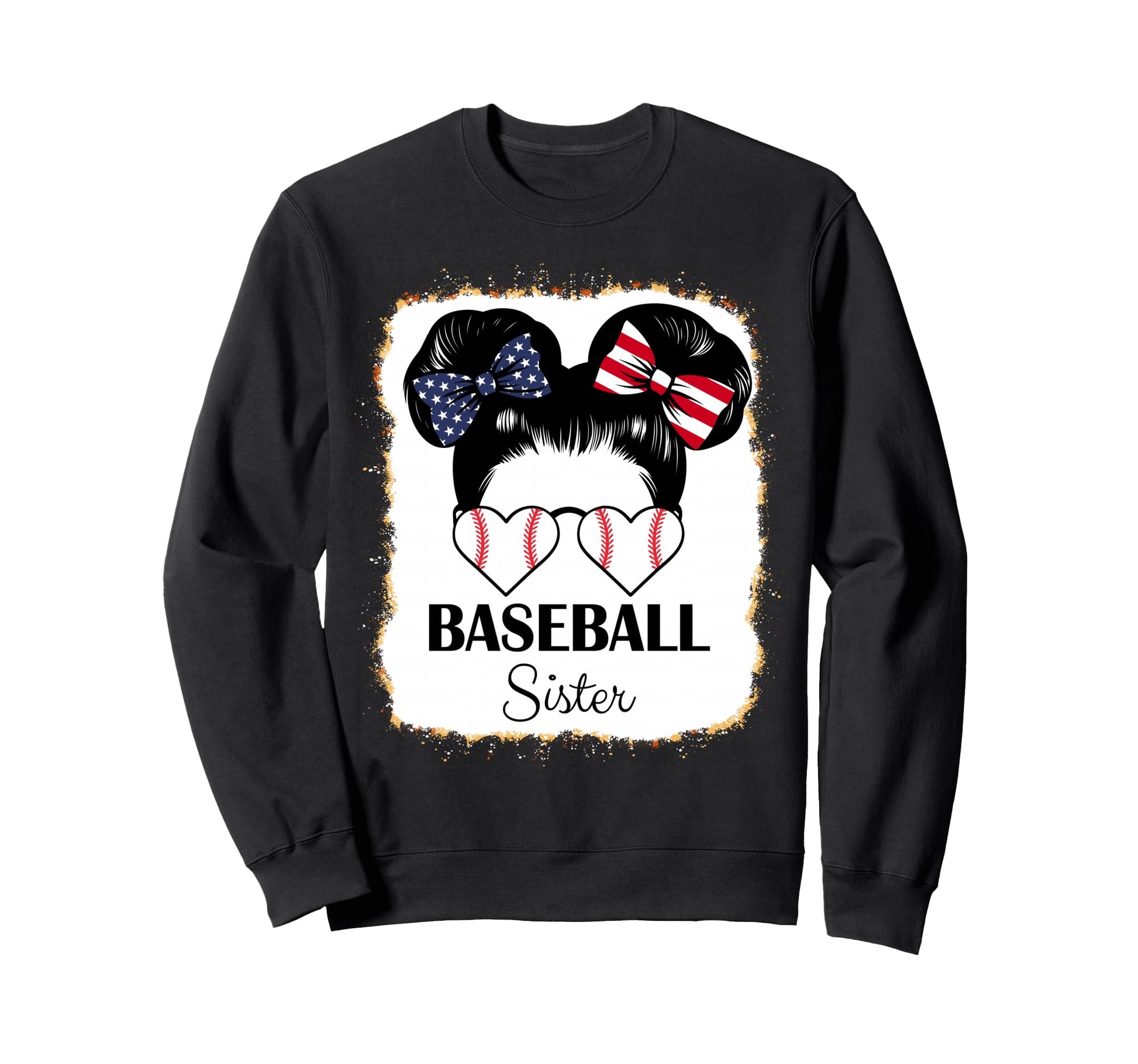 Baseball Sister Bleached Leopard Sweatshirt - Casual Everyday Wear Unisex - T-Shirt, Sweatshirt, Hoodie