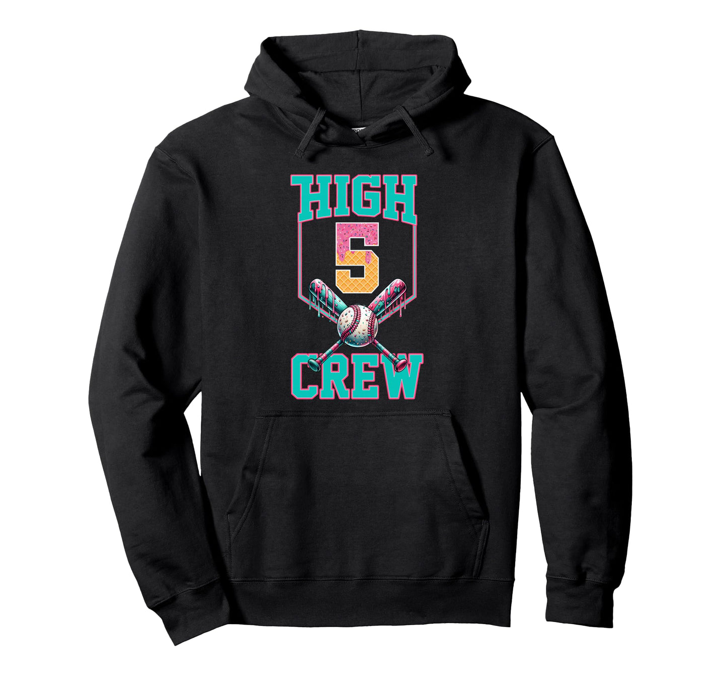 Hi 5 Birthday Party Decorations Baseball Hoodie - Graphic Print Unisex - T-Shirt, Sweatshirt, Hoodie