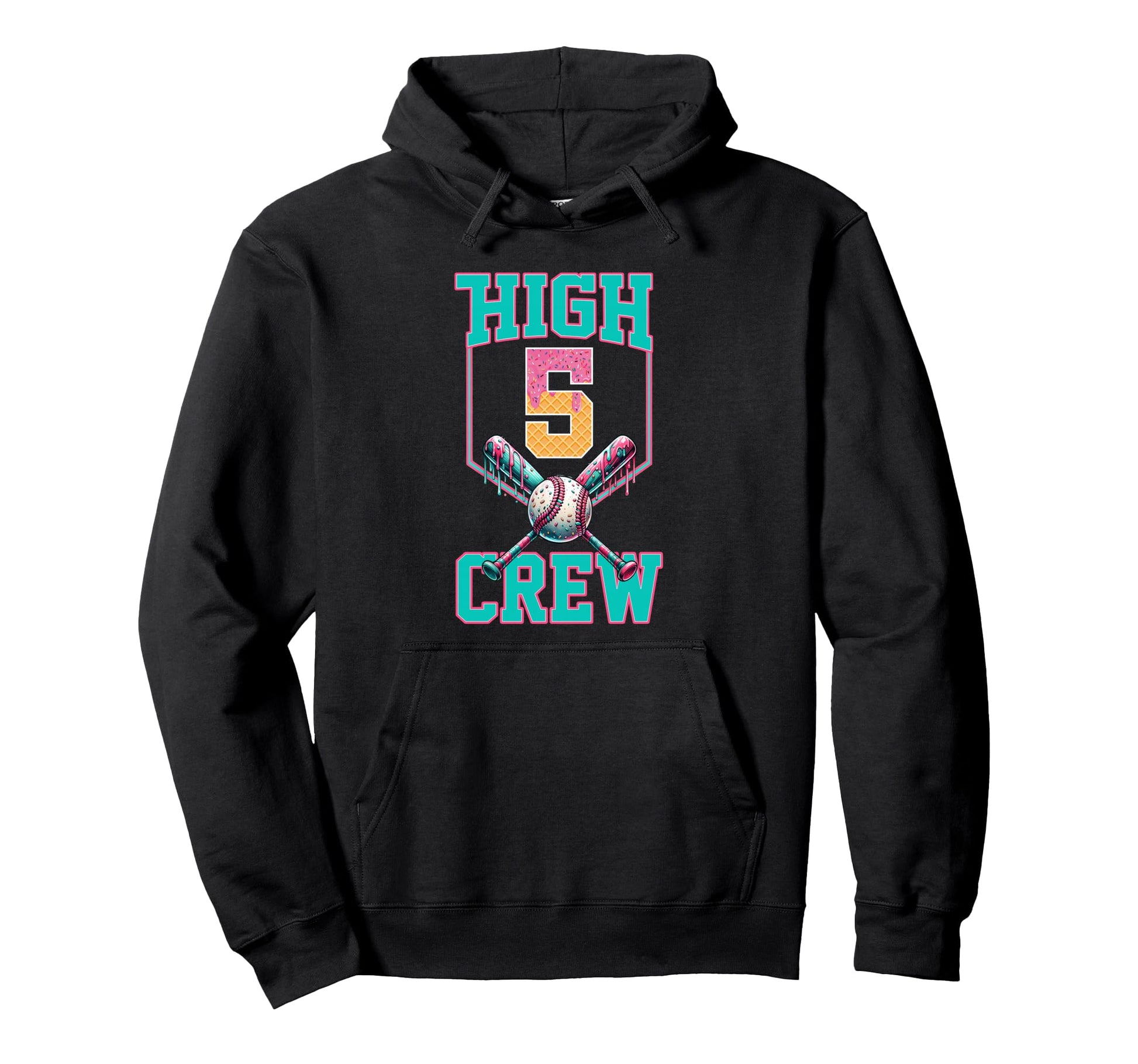Hi 5 Birthday Party Decorations Baseball Hoodie - Graphic Print Unisex - T-Shirt, Sweatshirt, Hoodie