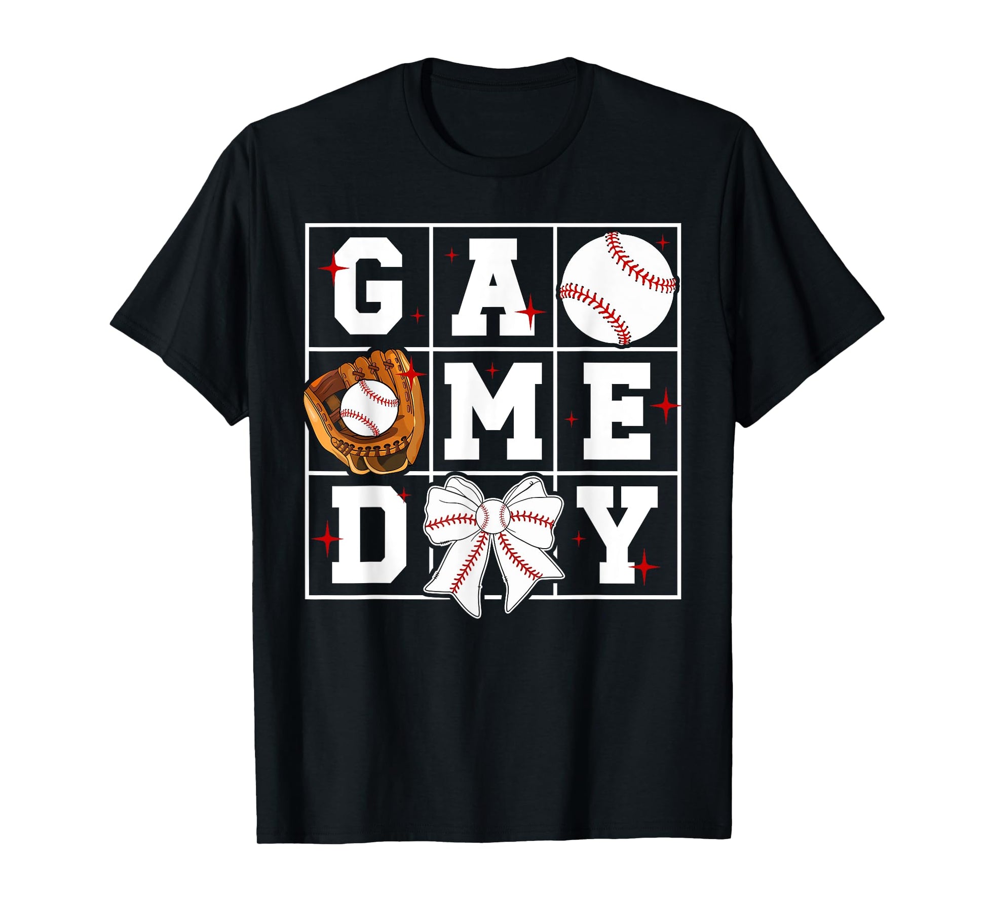 Game Day Baseball Bow Baseball Game Day T-Shirt - Aesthetic Graphic Unisex - T-Shirt, Sweatshirt, Hoodie